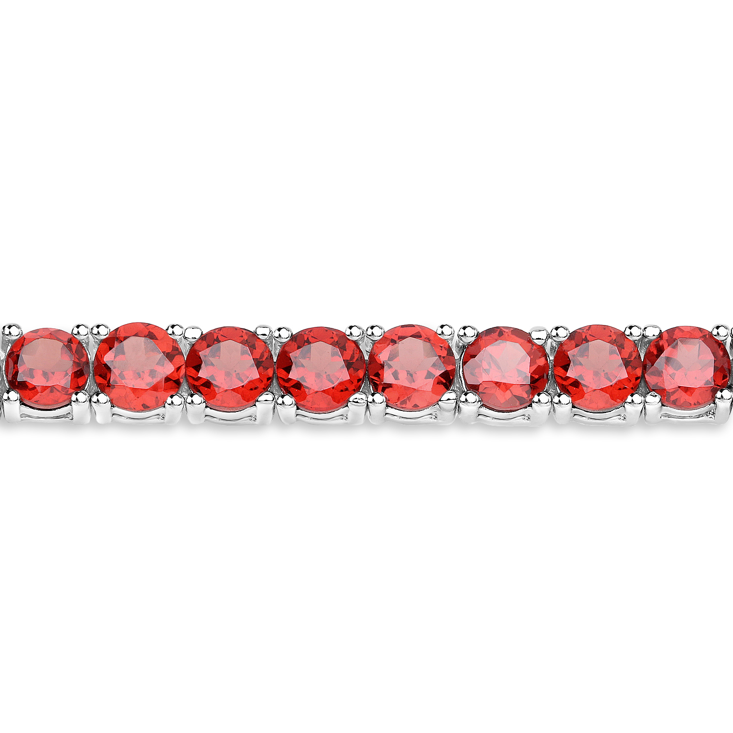 13.12 Carat Genuine Garnet .925 Sterling Silver Bracelet