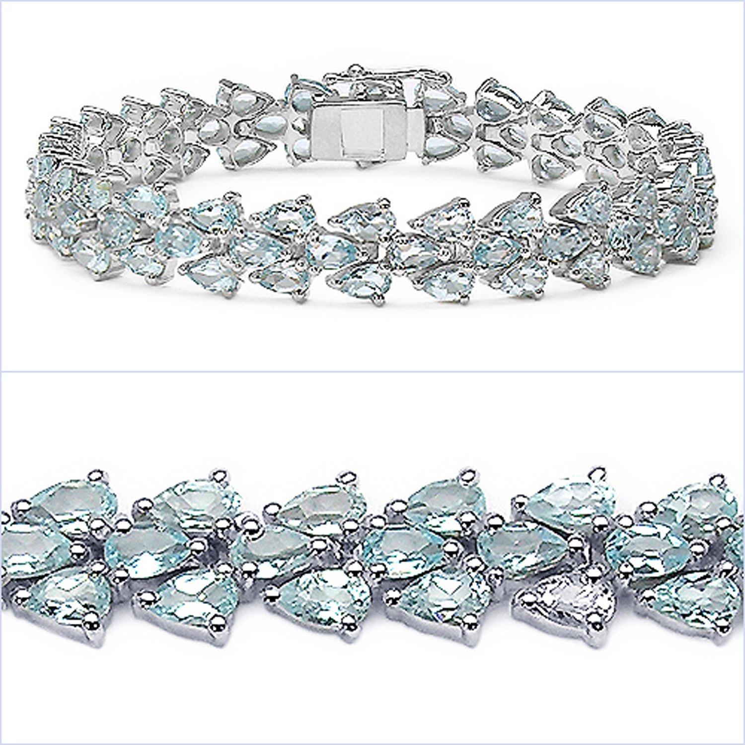 21.50 Carat Genuine Blue Topaz .925 Sterling Silver Bracelet