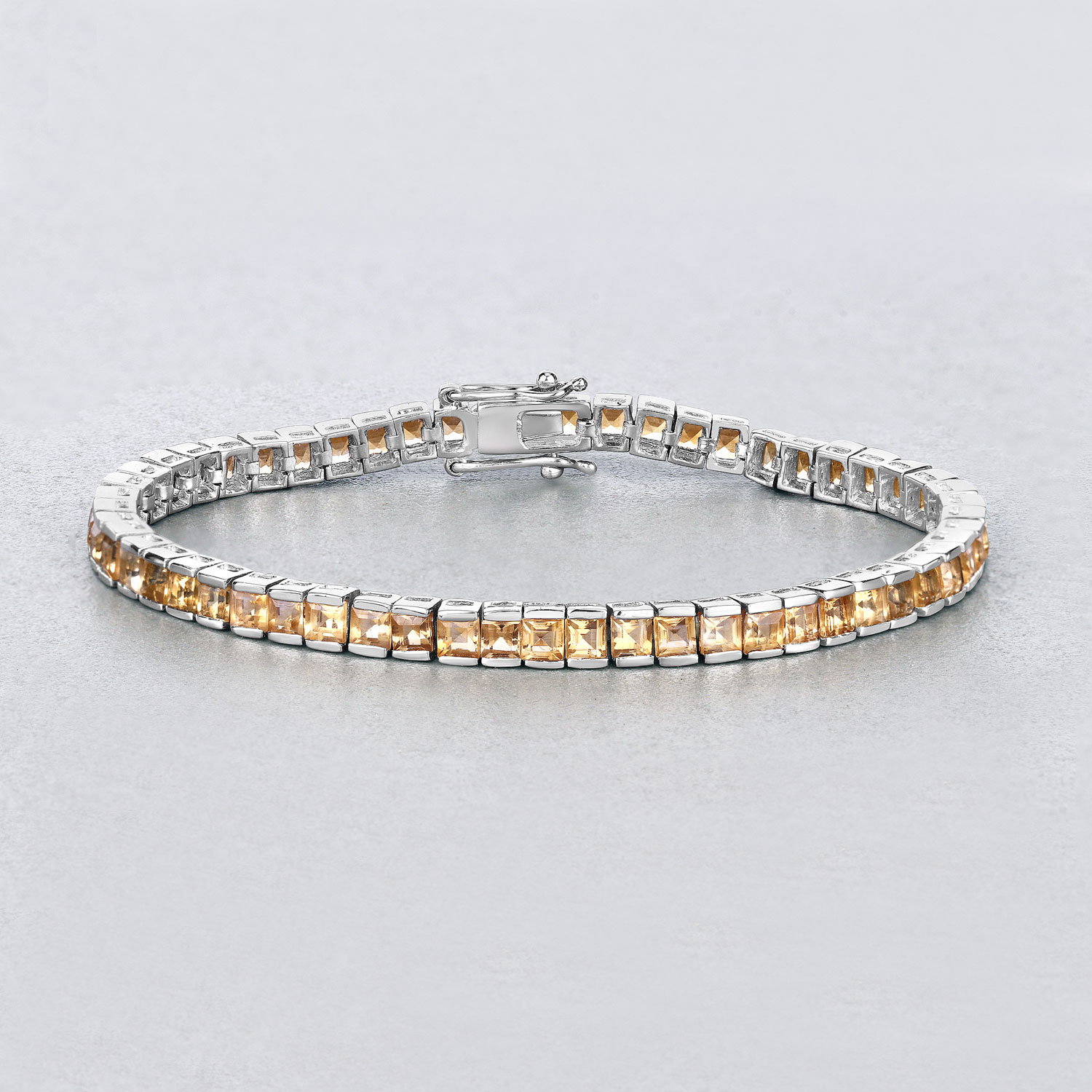 8.25 Carat Genuine Citrine .925 Sterling Silver Bracelet