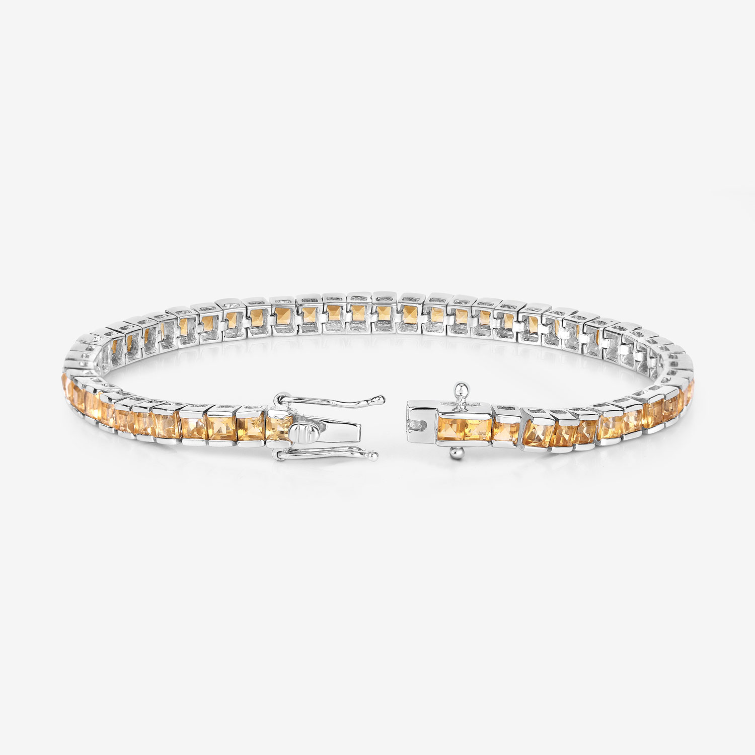 8.25 Carat Genuine Citrine .925 Sterling Silver Bracelet