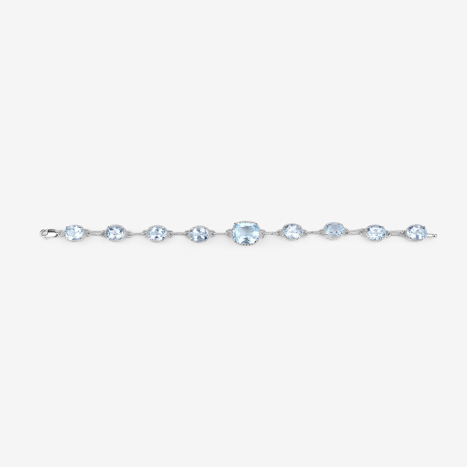 20.70 Carat Genuine Blue Topaz .925 Sterling Silver Bracelet