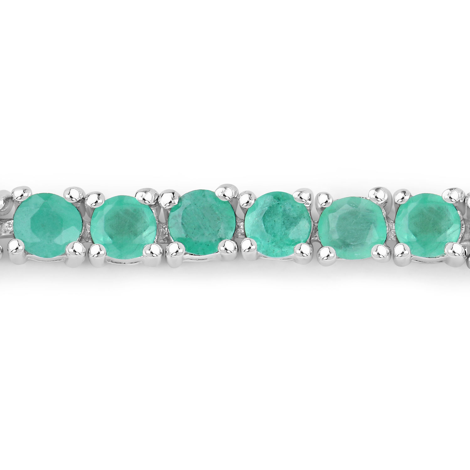 4.06 Carat Genuine Emerald .925 Sterling Silver Bracelet