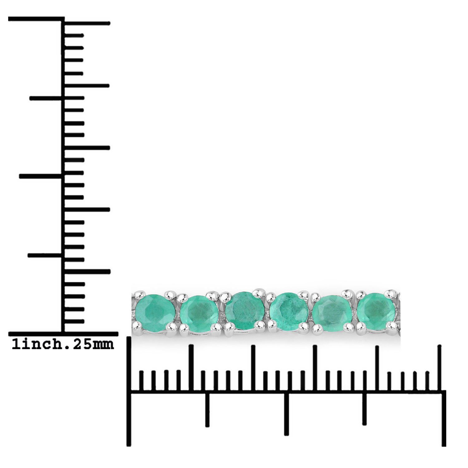 4.06 Carat Genuine Emerald .925 Sterling Silver Bracelet