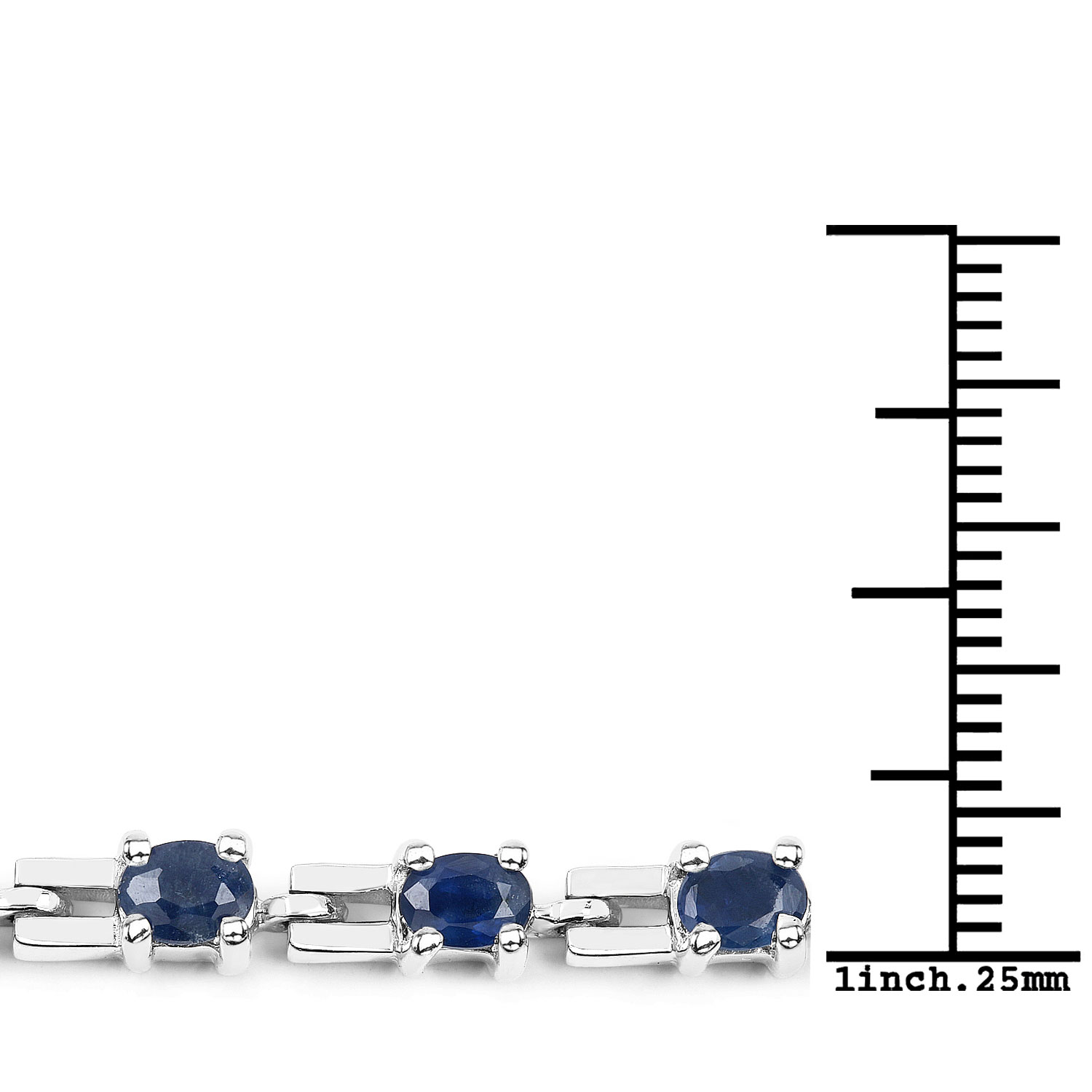 4.41 Carat Genuine Blue Sapphire .925 Sterling Silver Bracelet