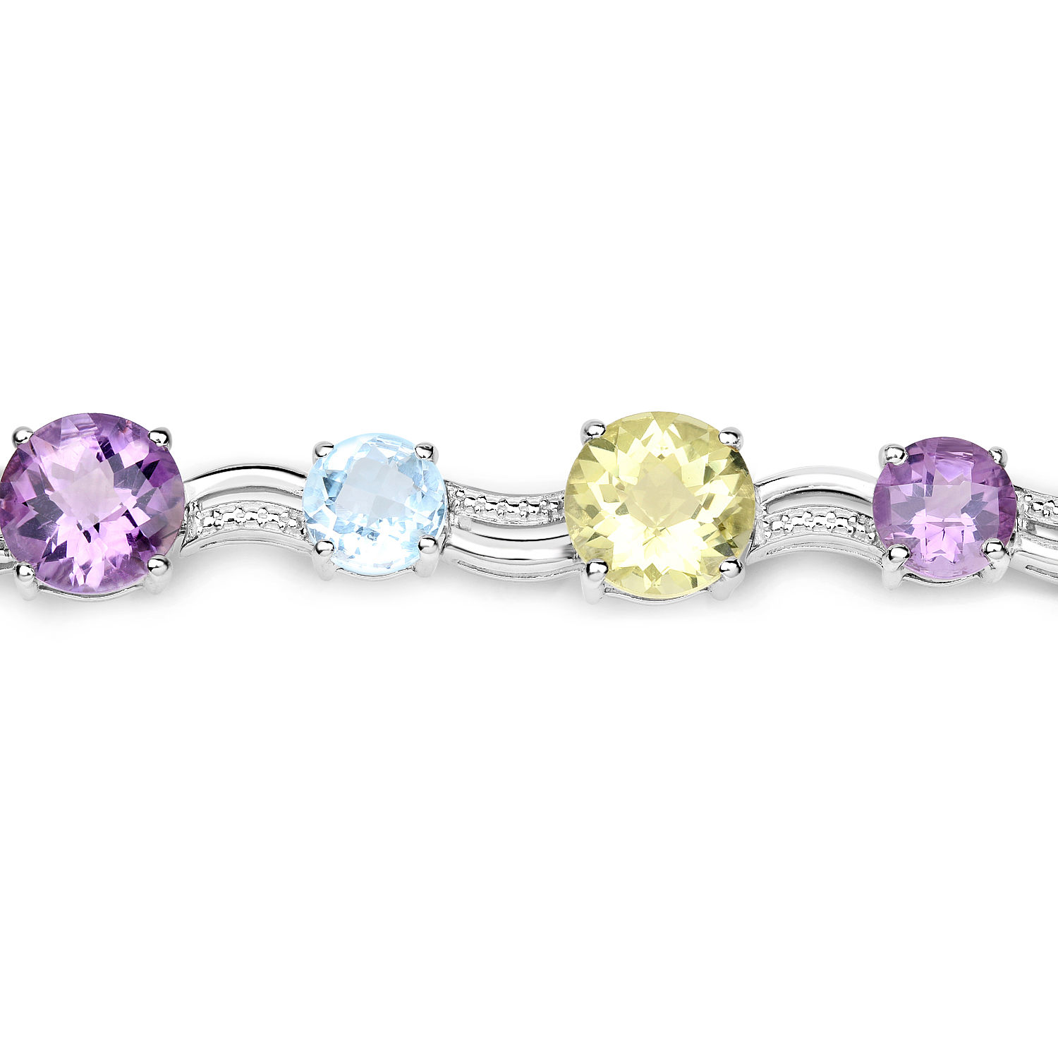 26.43 Carat Genuine Multi Stone .925 Sterling Silver Bracelet
