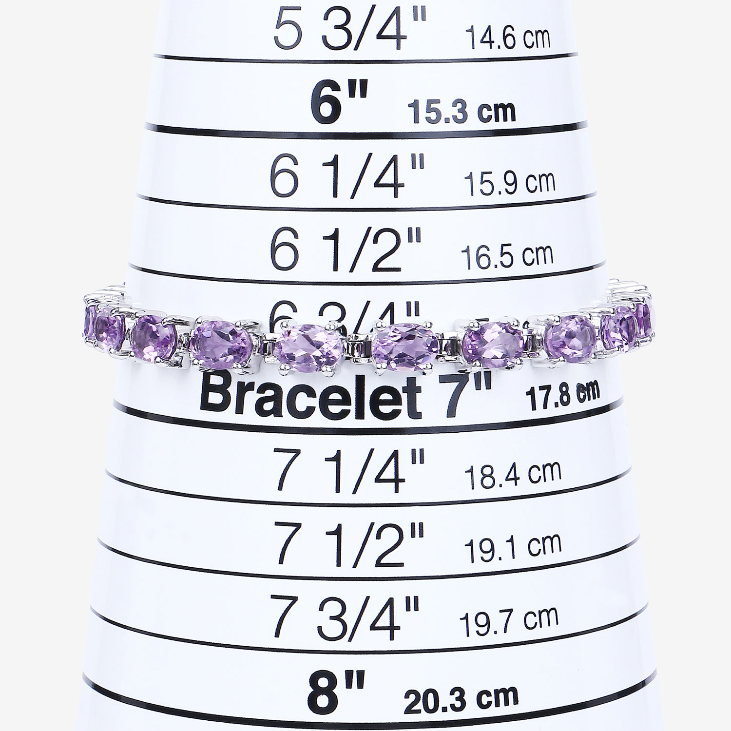 14.40 Carat Genuine Amethyst .925 Sterling Silver Bracelet