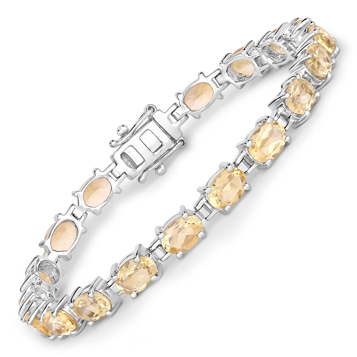 14.40 Carat Genuine Citrine .925 Sterling Silver Bracelet