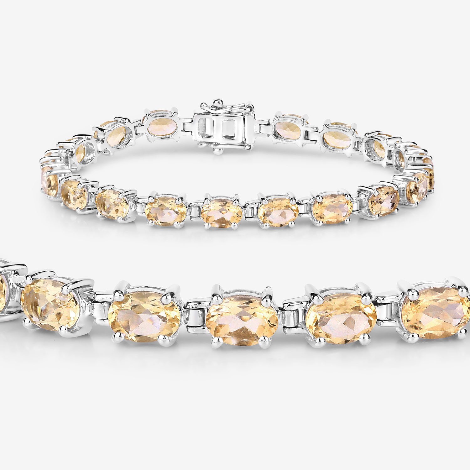 14.40 Carat Genuine Citrine .925 Sterling Silver Bracelet