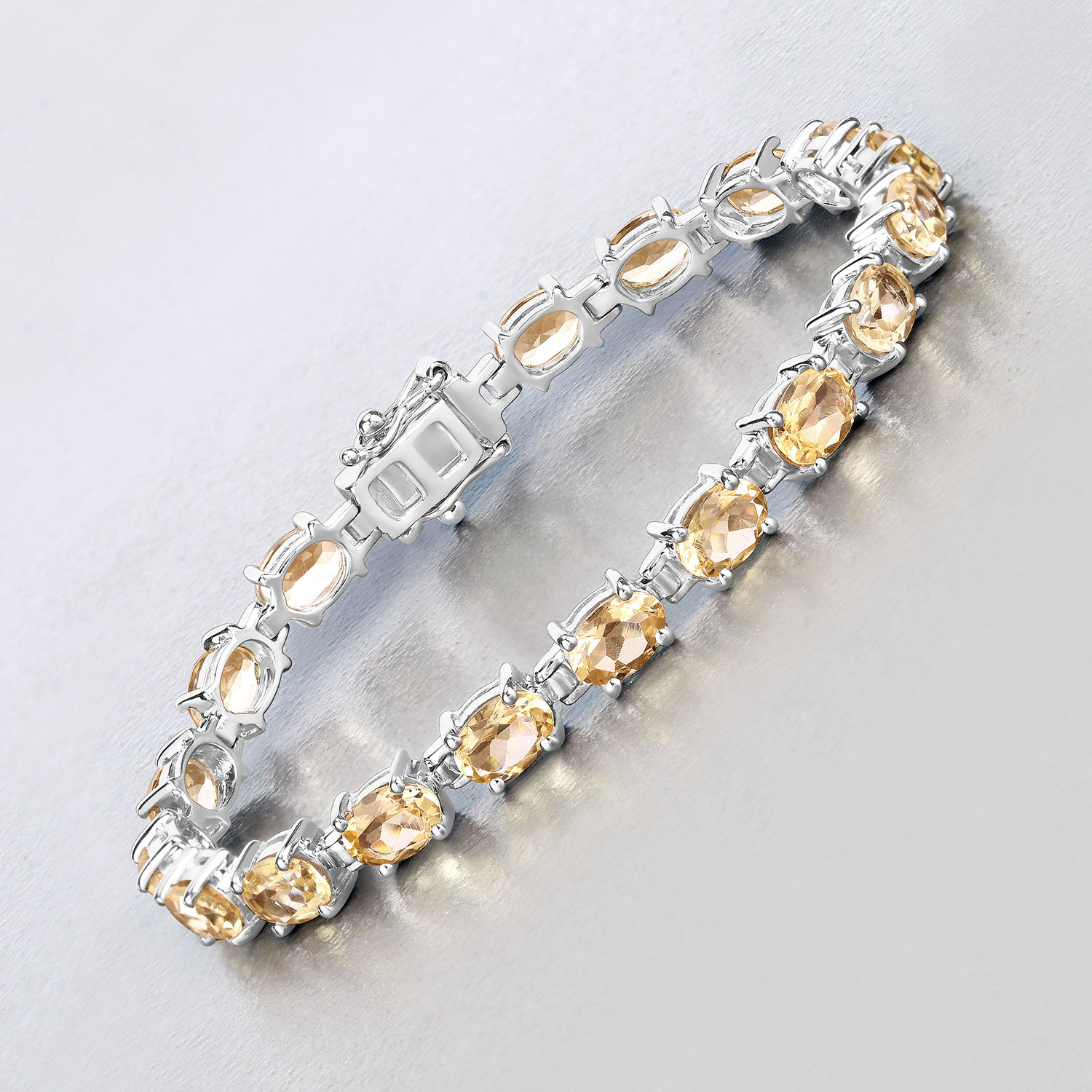 14.40 Carat Genuine Citrine .925 Sterling Silver Bracelet