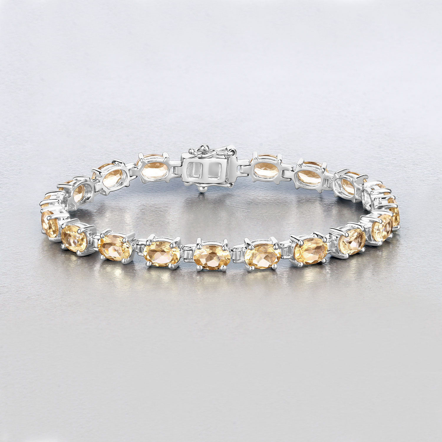 14.40 Carat Genuine Citrine .925 Sterling Silver Bracelet