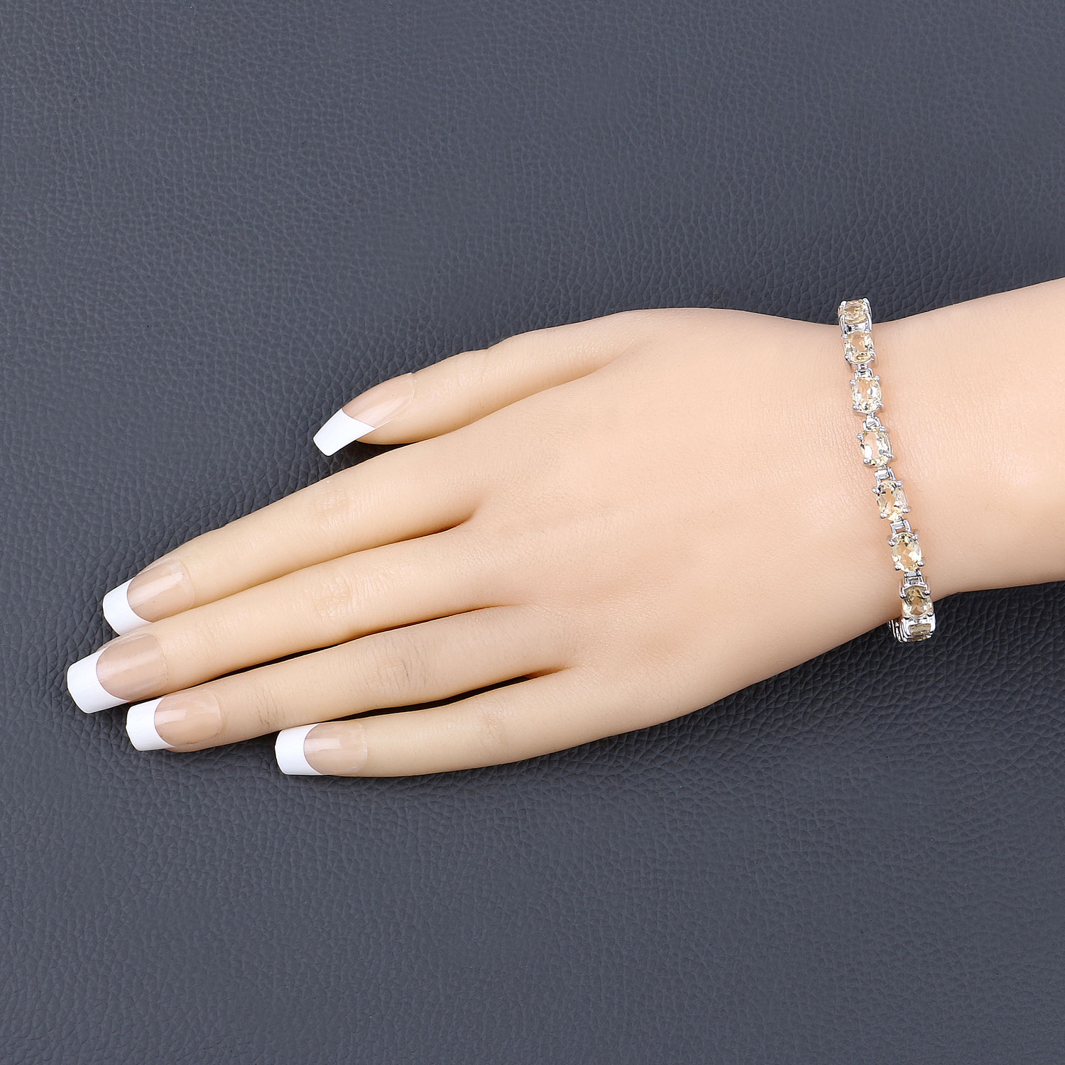 14.40 Carat Genuine Citrine .925 Sterling Silver Bracelet