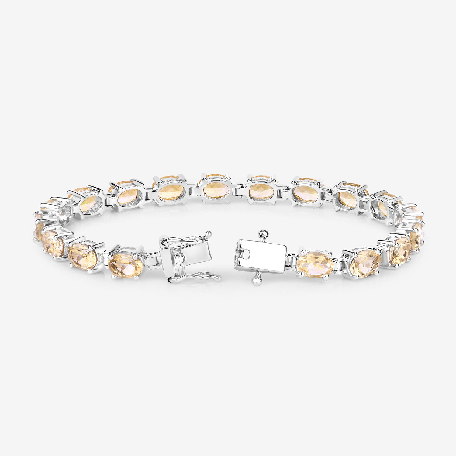 14.40 Carat Genuine Citrine .925 Sterling Silver Bracelet