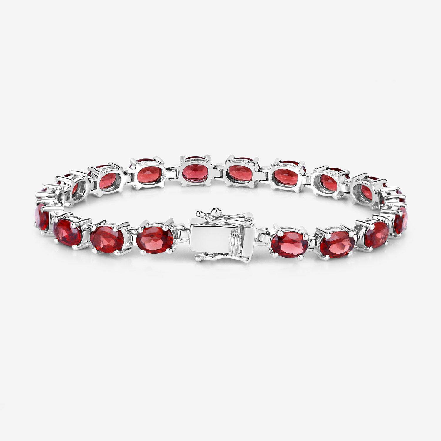 15.30 Carat Genuine Garnet .925 Sterling Silver Bracelet