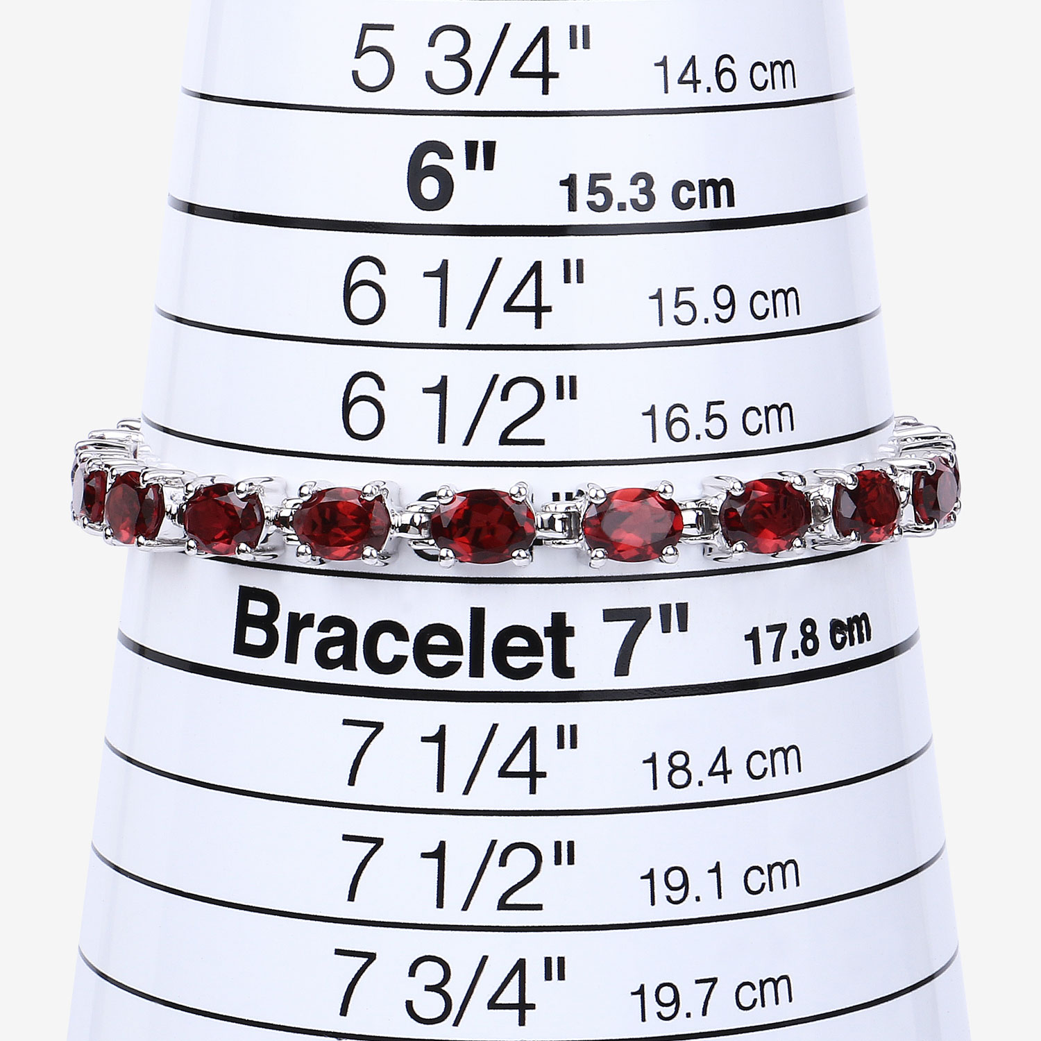15.30 Carat Genuine Garnet .925 Sterling Silver Bracelet