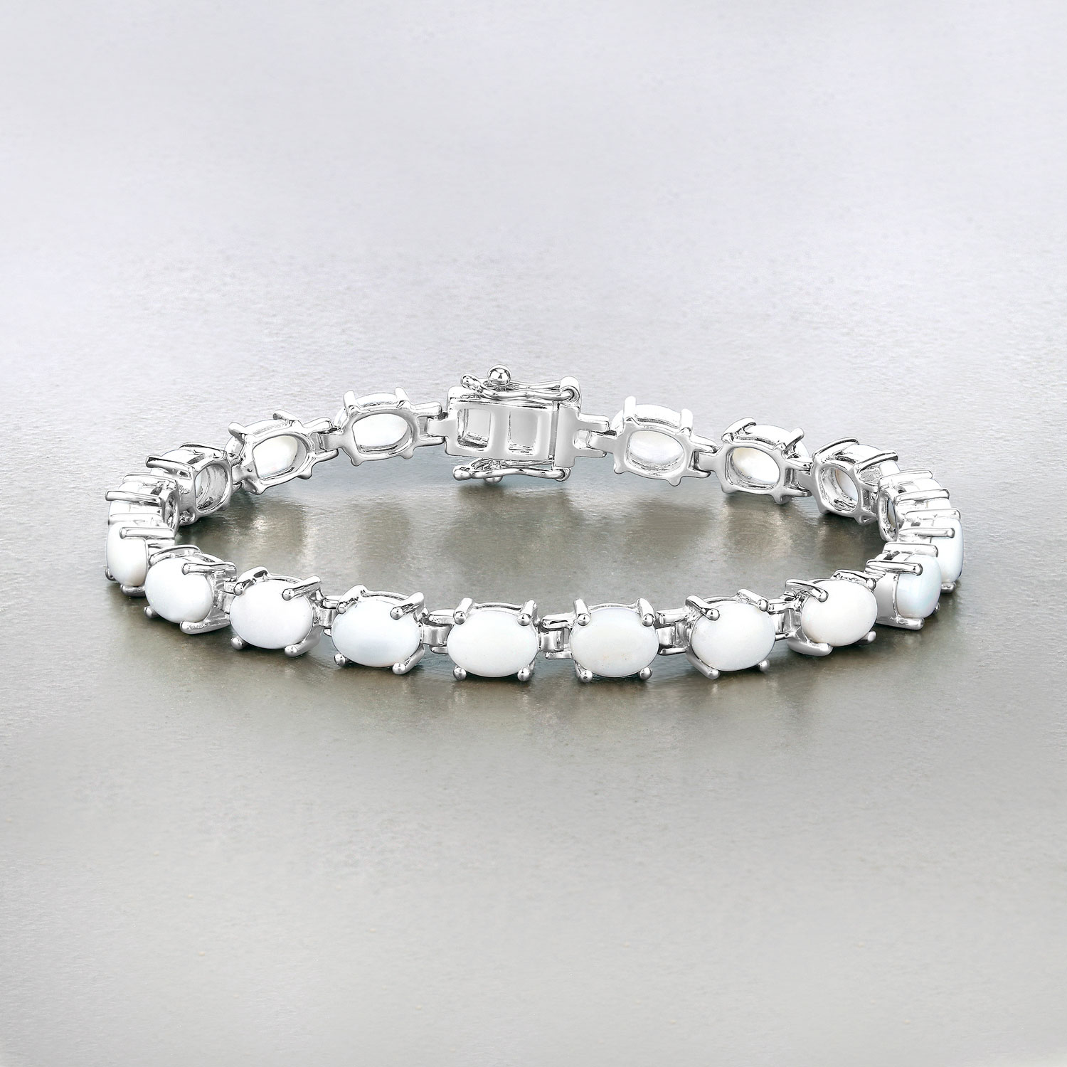 10.26 Carat Genuine Opal .925 Sterling Silver Bracelet