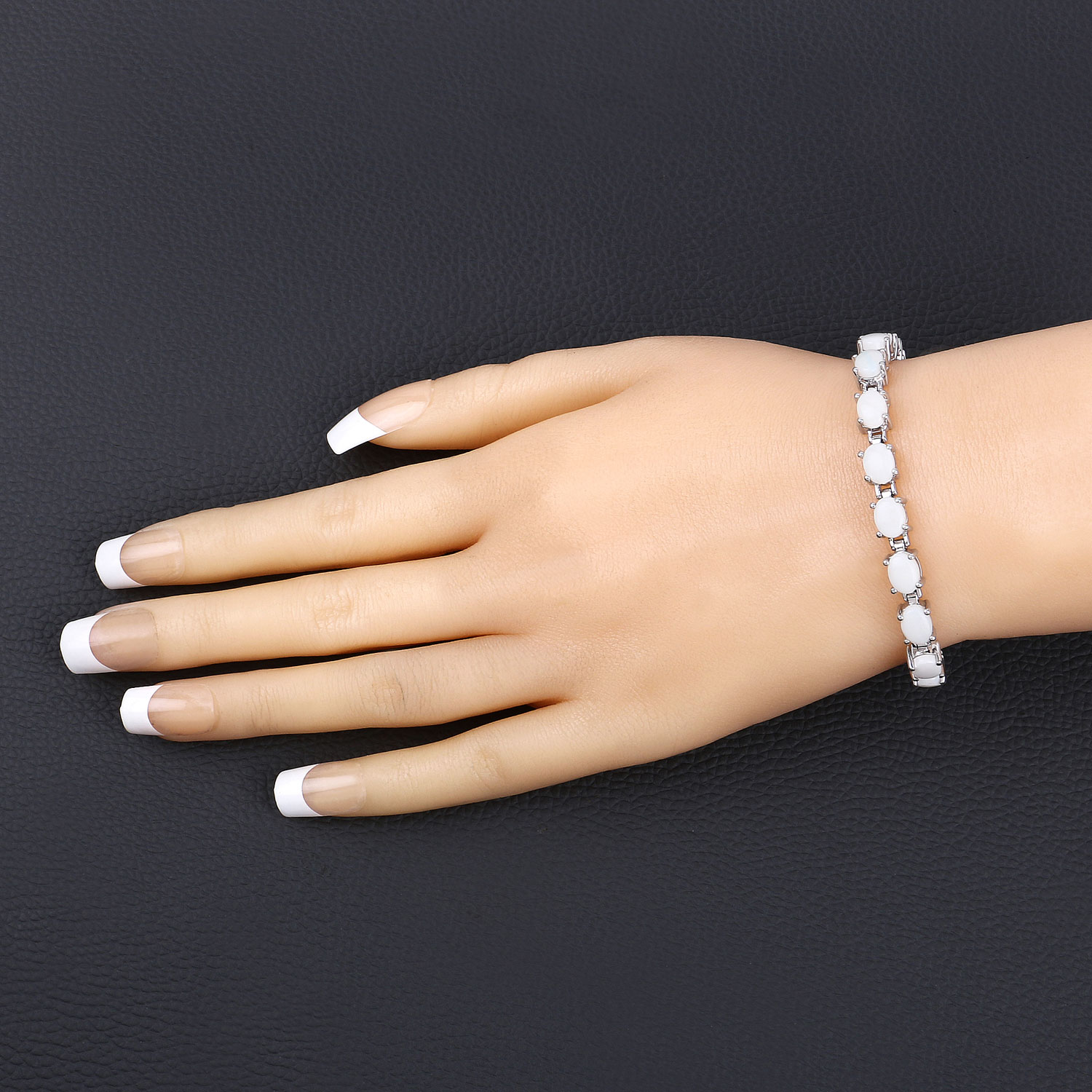 10.26 Carat Genuine Opal .925 Sterling Silver Bracelet