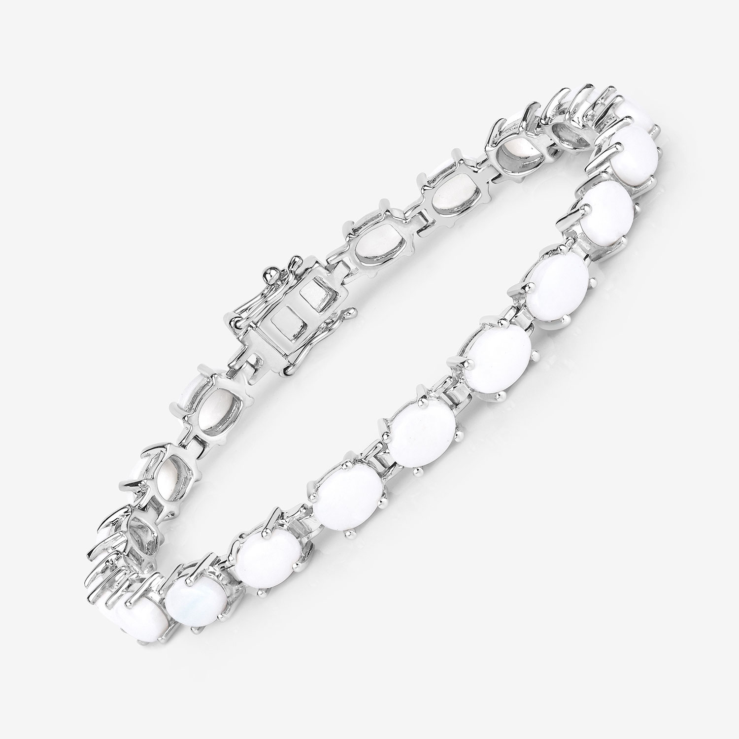 10.26 Carat Genuine Opal .925 Sterling Silver Bracelet