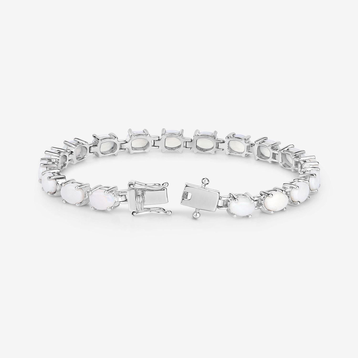 10.26 Carat Genuine Opal .925 Sterling Silver Bracelet