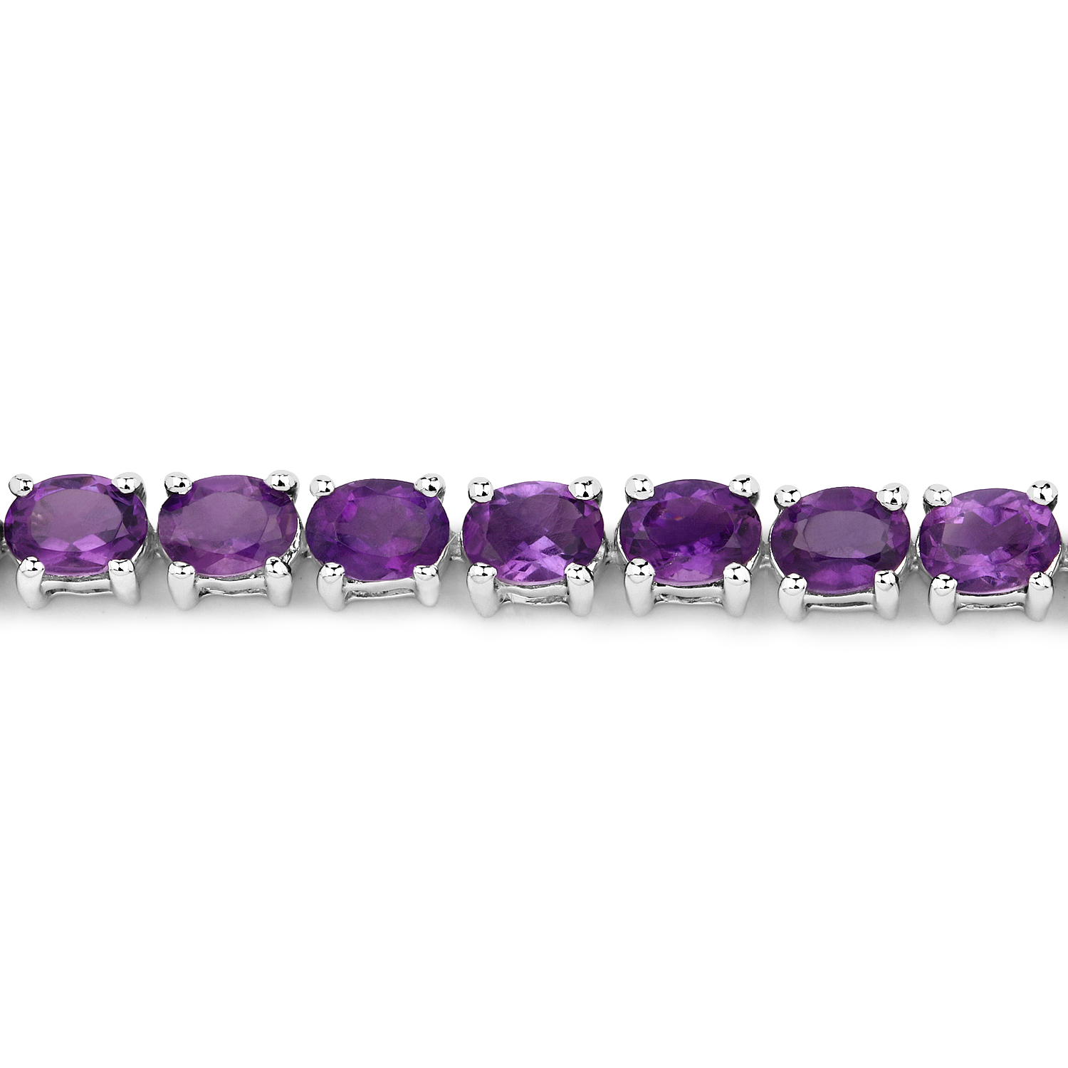 7.20 Carat Genuine Amethyst .925 Sterling Silver Bracelet