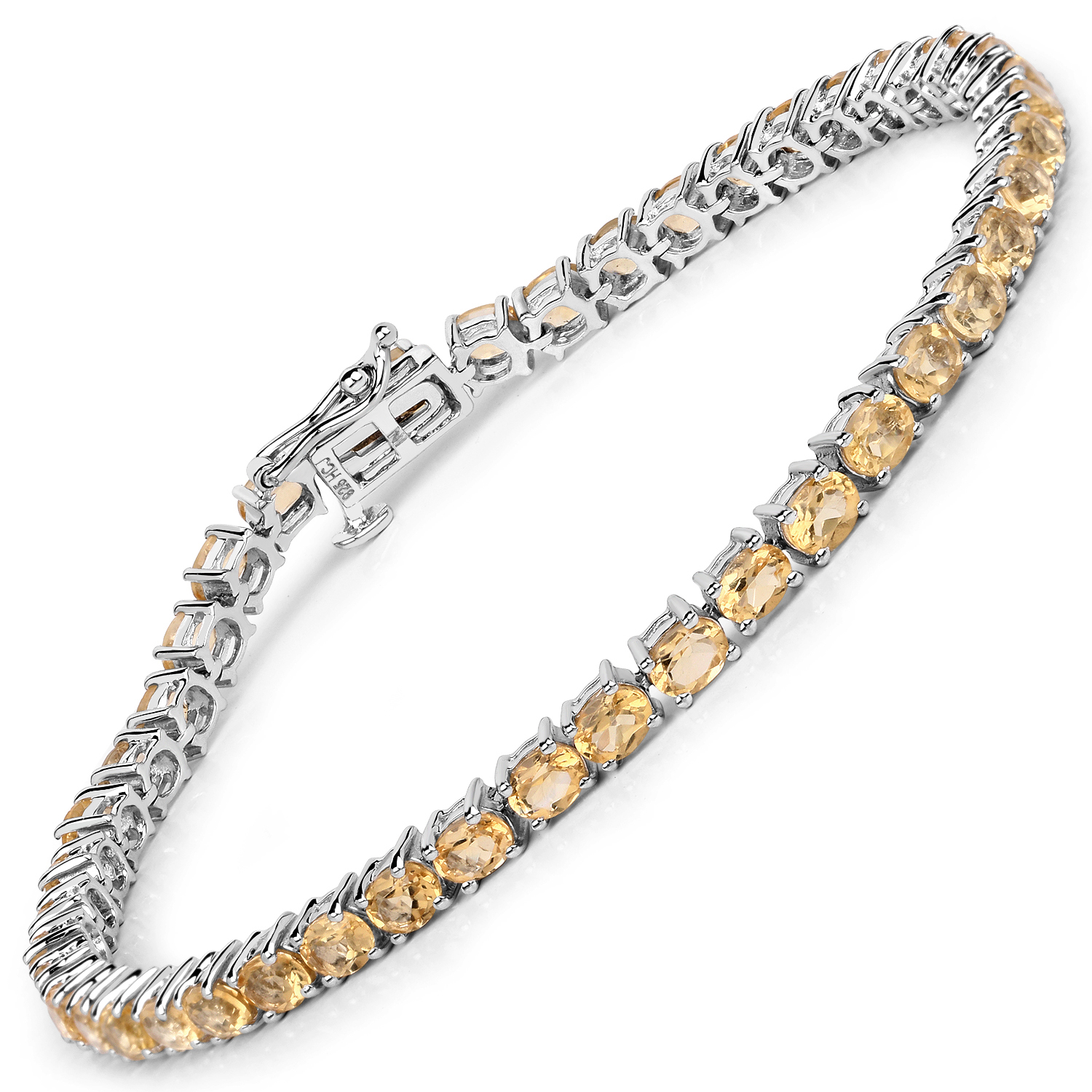 7.20 Carat Genuine Citrine .925 Sterling Silver Bracelet