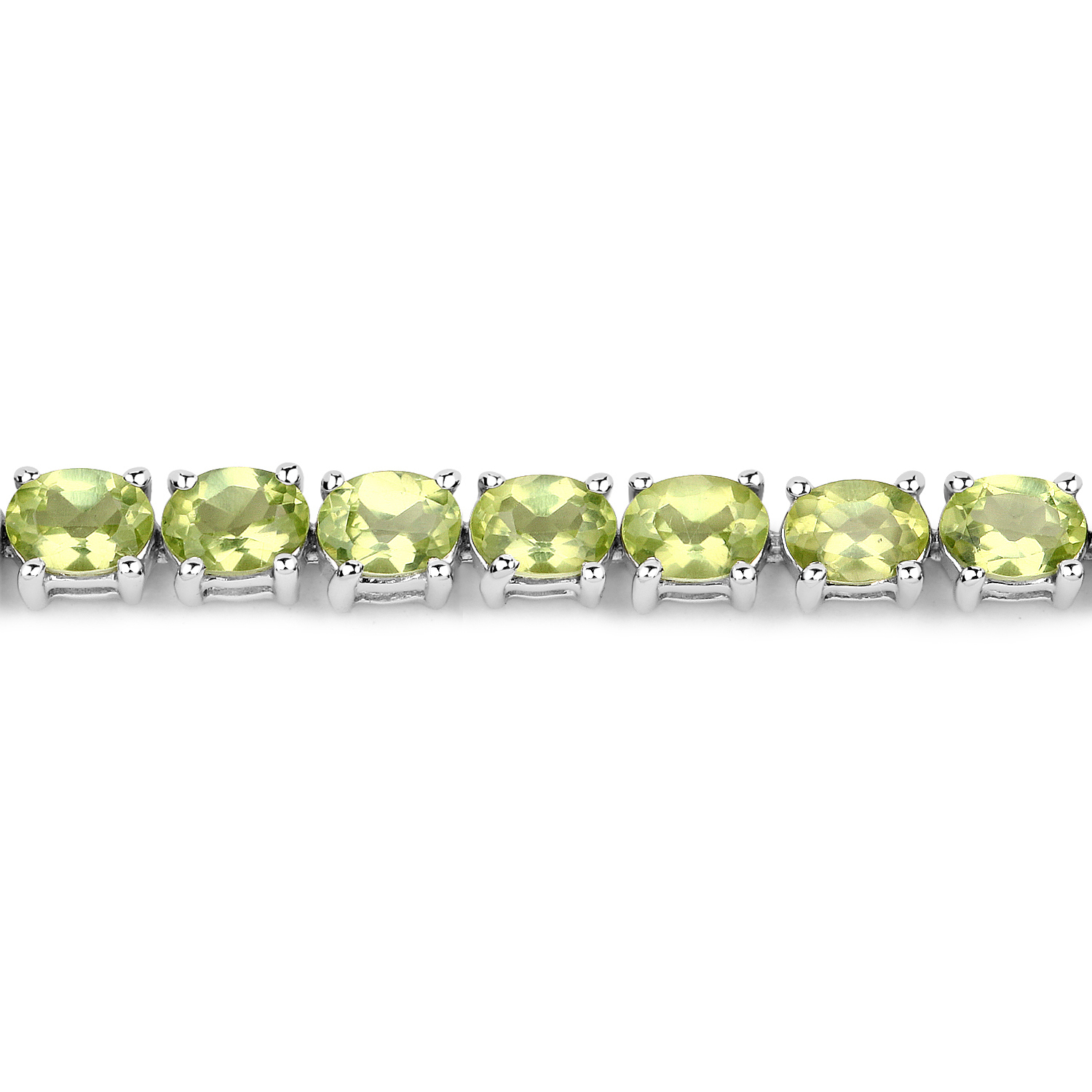 7.65 Carat Genuine Peridot .925 Sterling Silver Bracelet
