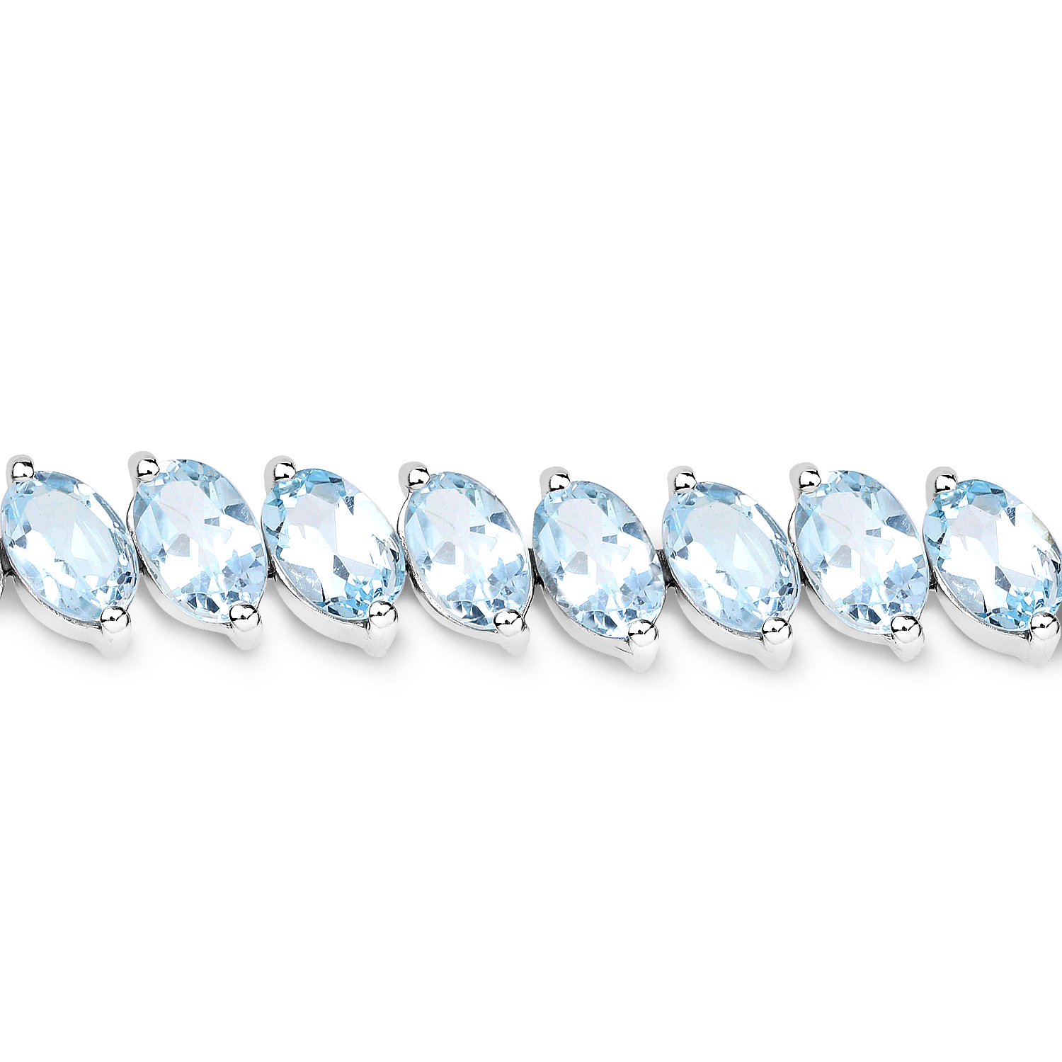 21.42 Carat Genuine Blue Topaz .925 Sterling Silver Bracelet