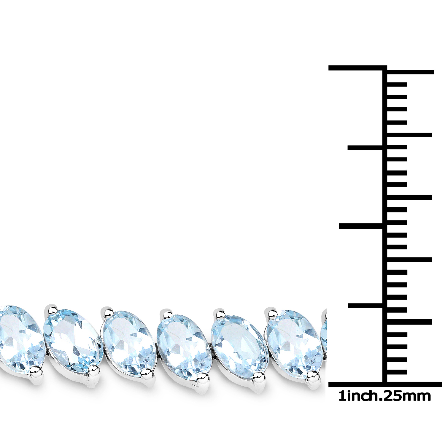 21.42 Carat Genuine Blue Topaz .925 Sterling Silver Bracelet