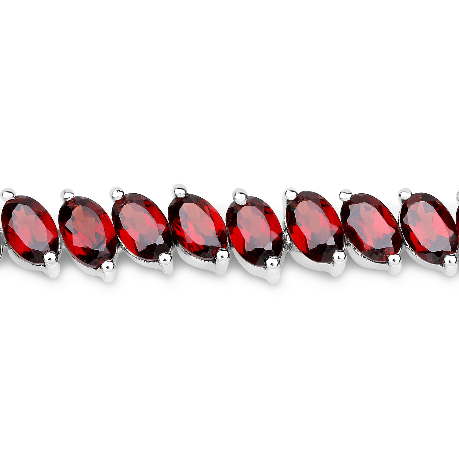 21.42 Carat Genuine Garnet .925 Sterling Silver Bracelet