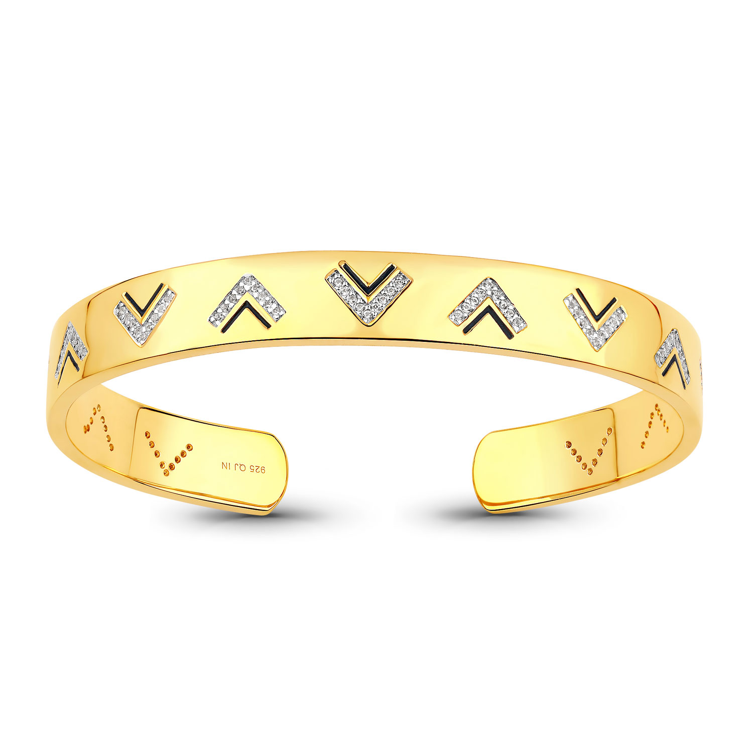 0.47 Carat Created White Sapphire .925 Sterling Silver Bangle