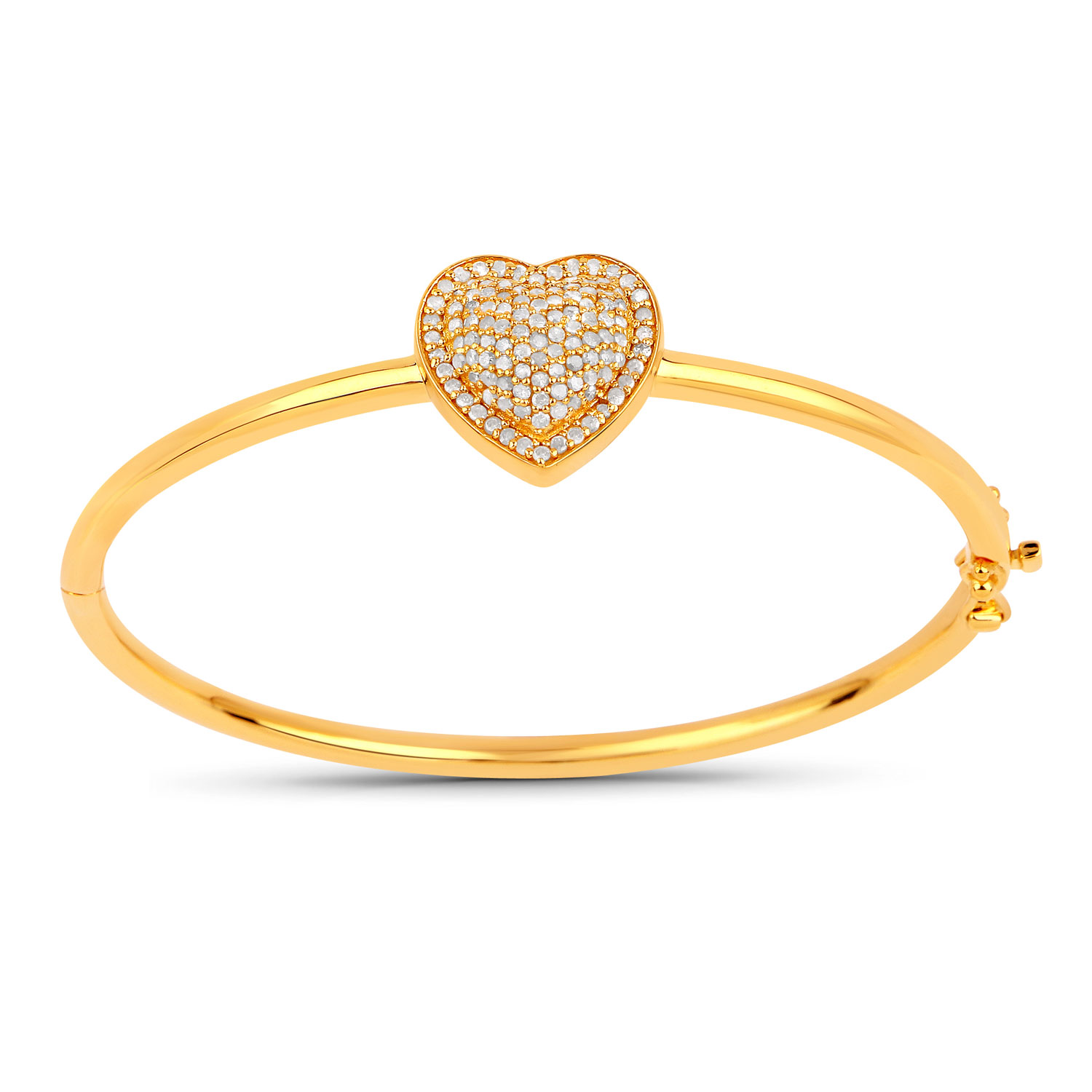 0.46 Carat Genuine White Diamond .925 Sterling Silver Bangle