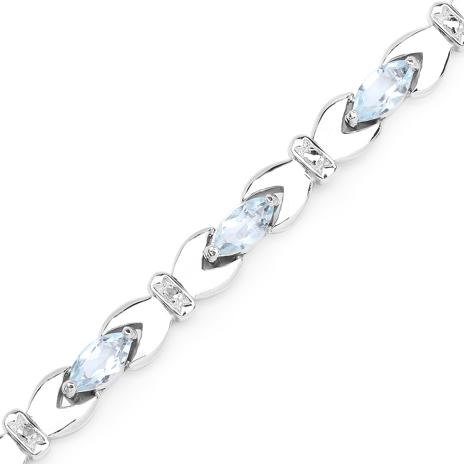 6.20 Carat Genuine Blue Topaz .925 Sterling Silver Bracelet