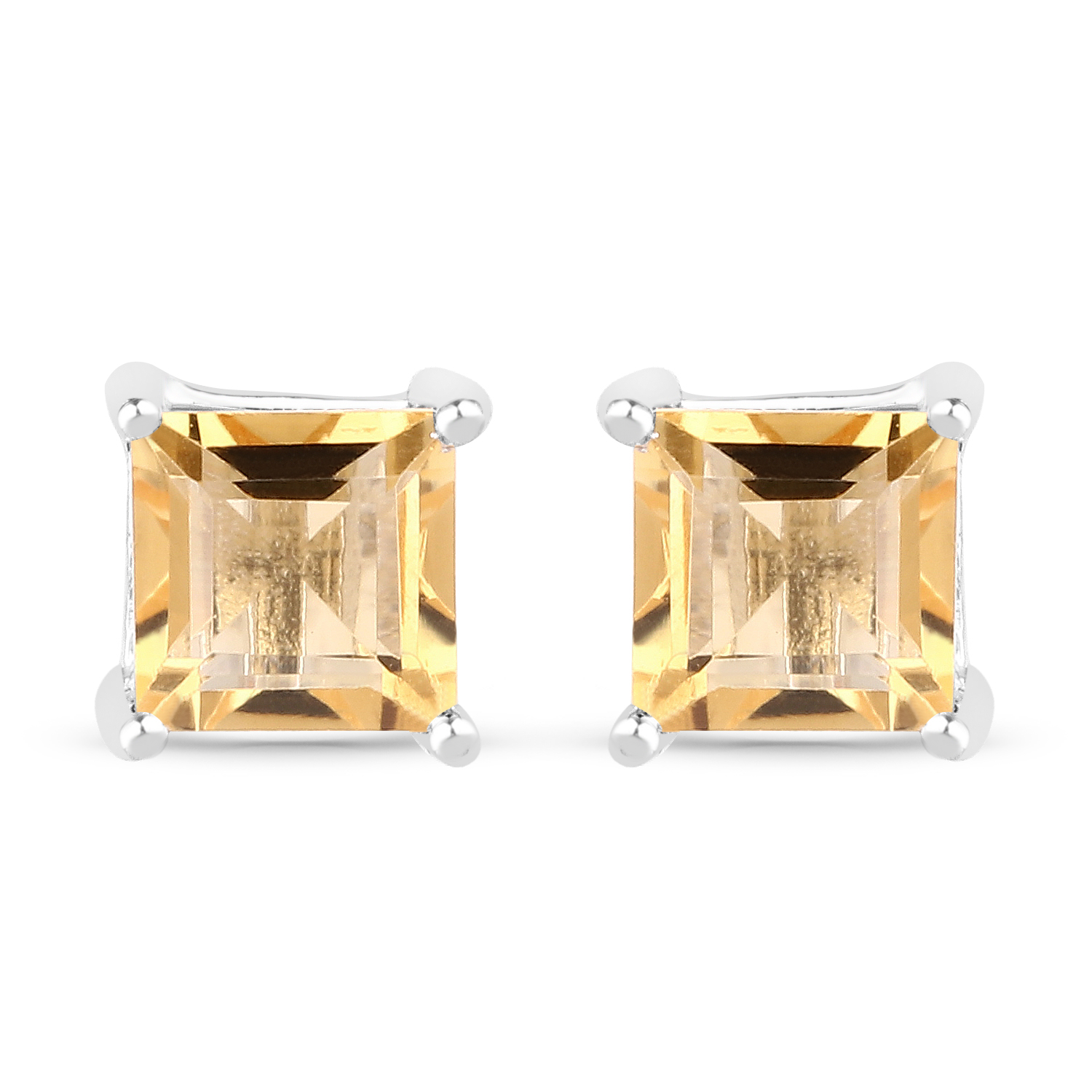 1.21 Carat Genuine Citrine .925 Sterling Silver Earrings