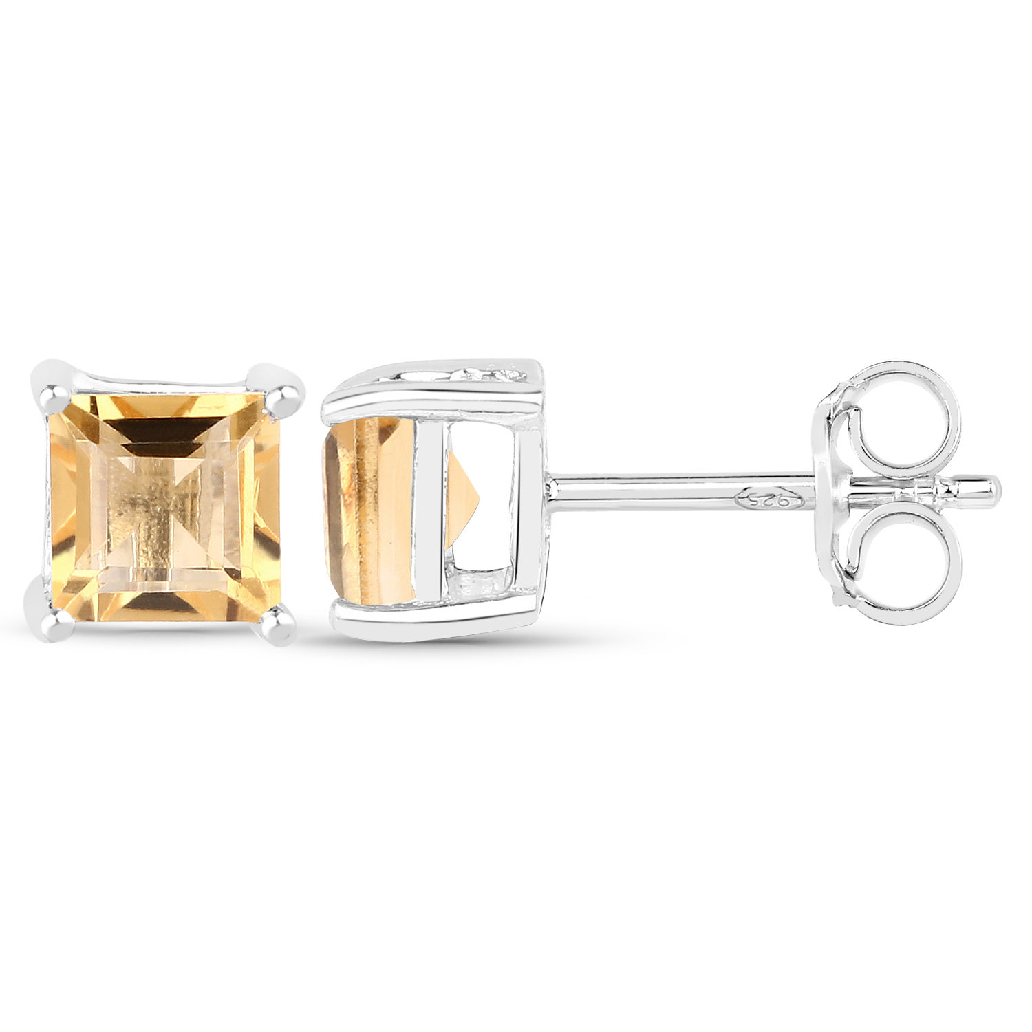 1.21 Carat Genuine Citrine .925 Sterling Silver Earrings