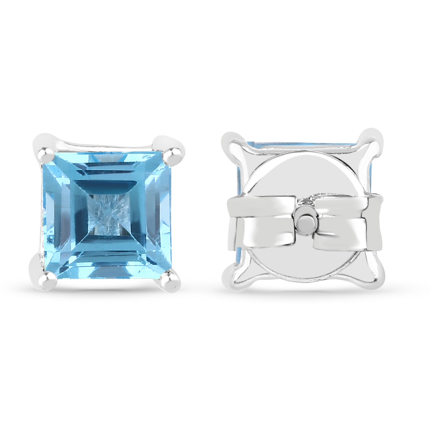 1.66 Carat Genuine Swiss Blue Topaz .925 Sterling Silver Earrings
