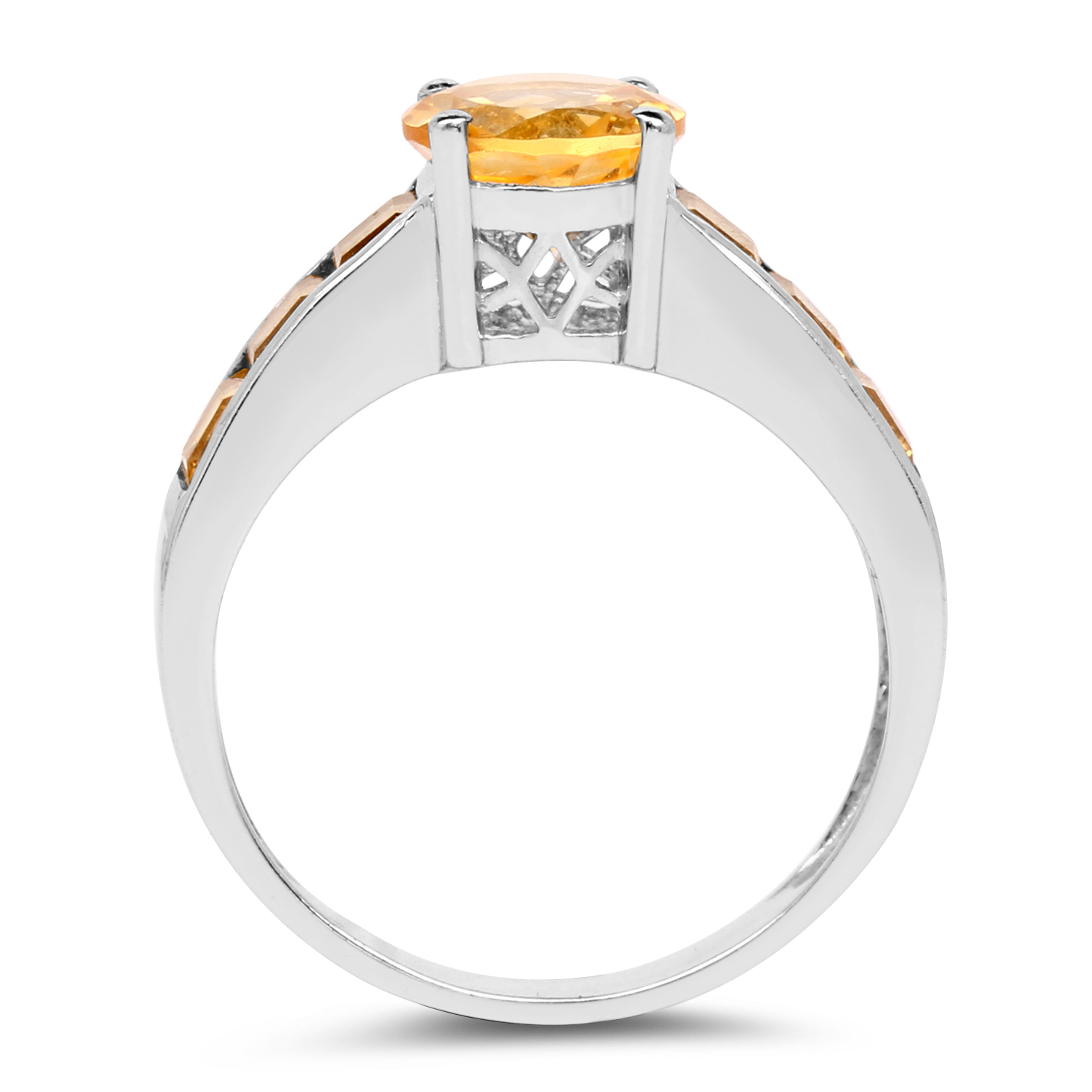 2.10 Carat Genuine Citrine .925 Sterling Silver Ring