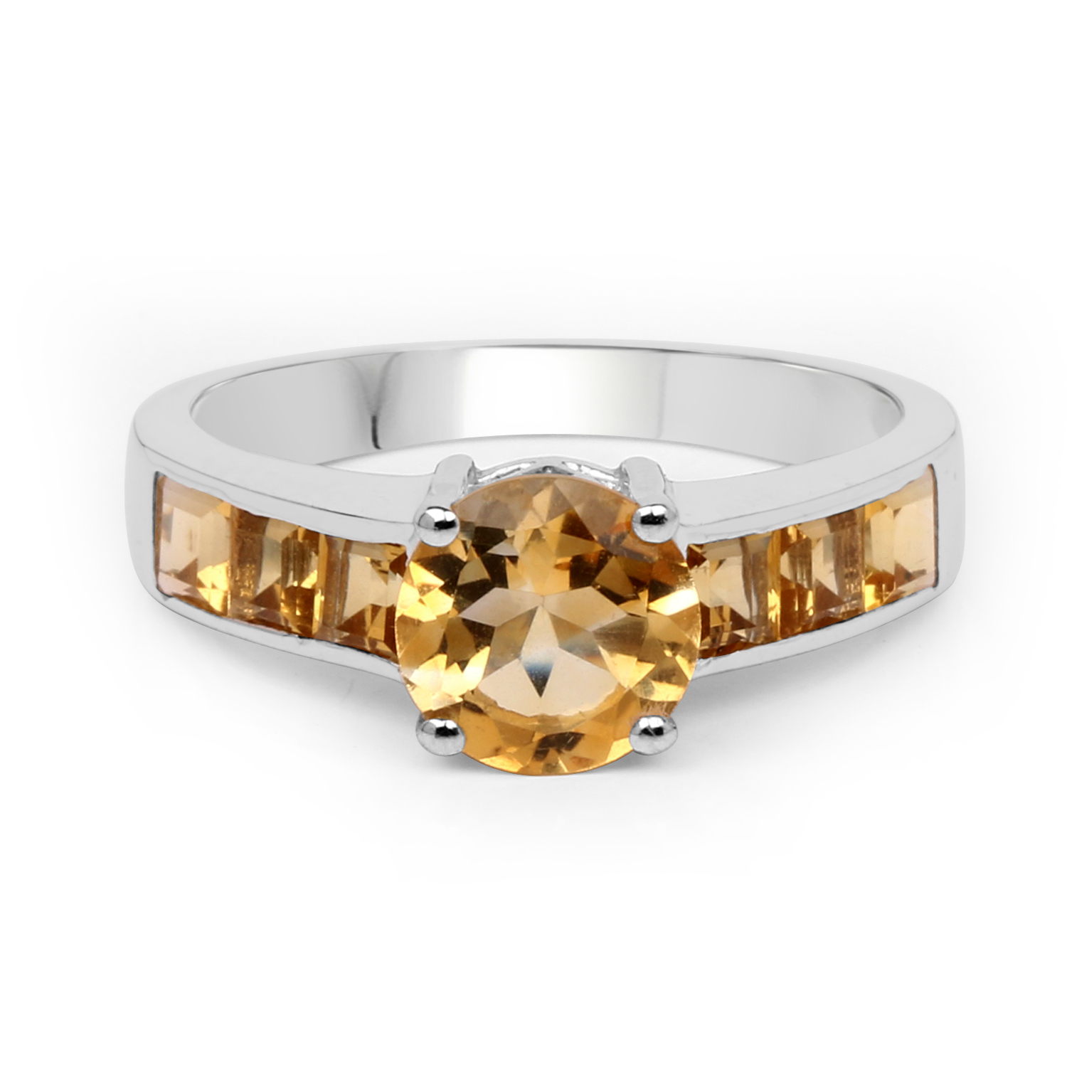 2.10 Carat Genuine Citrine .925 Sterling Silver Ring