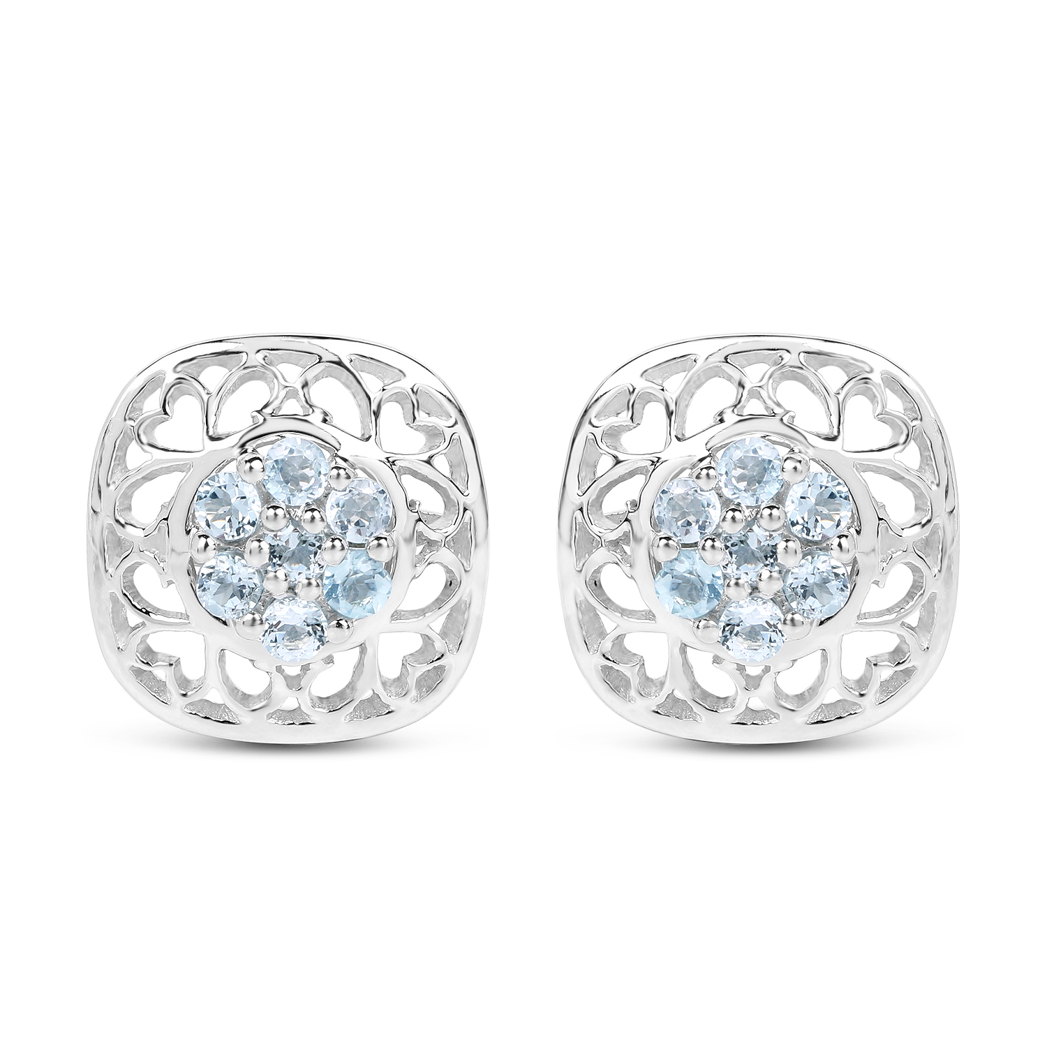 1.06 Carat Genuine Blue Topaz .925 Sterling Silver Earrings