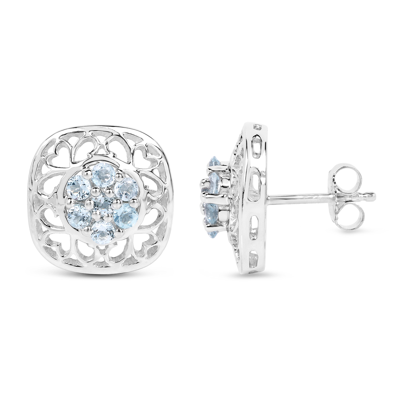 1.06 Carat Genuine Blue Topaz .925 Sterling Silver Earrings