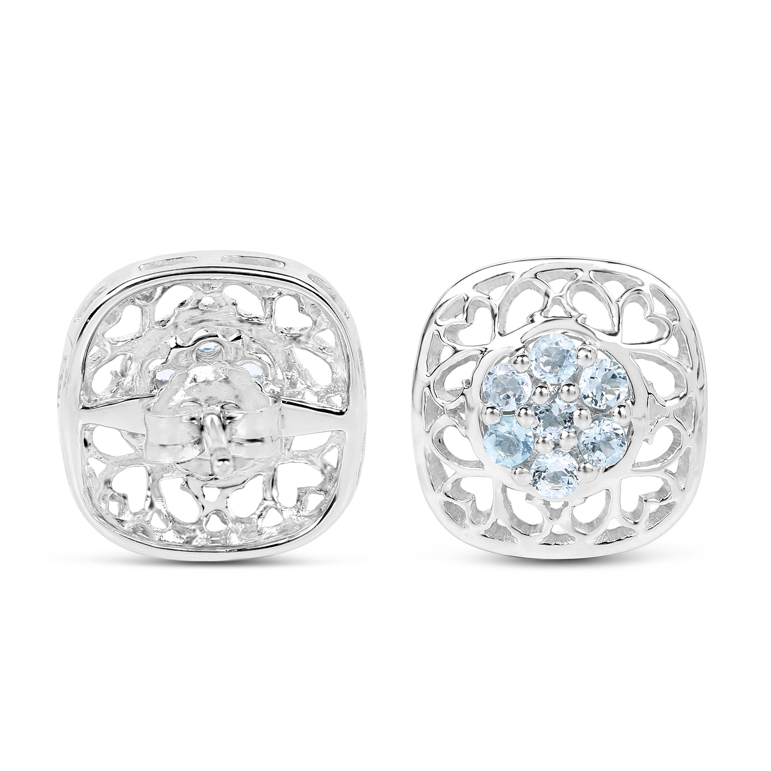 1.06 Carat Genuine Blue Topaz .925 Sterling Silver Earrings