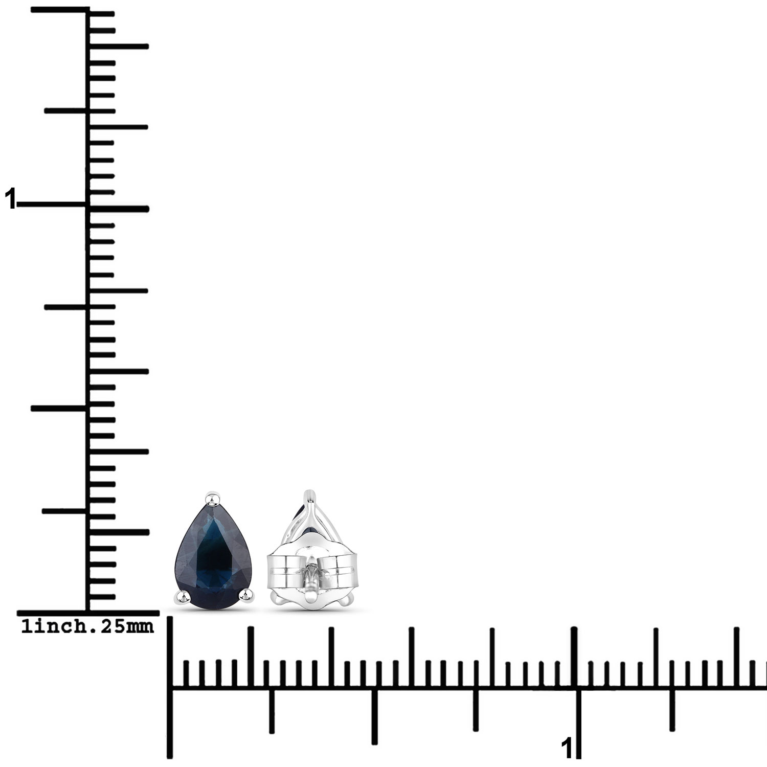 1.60 Carat Genuine Blue Sapphire 14K White Gold Earrings