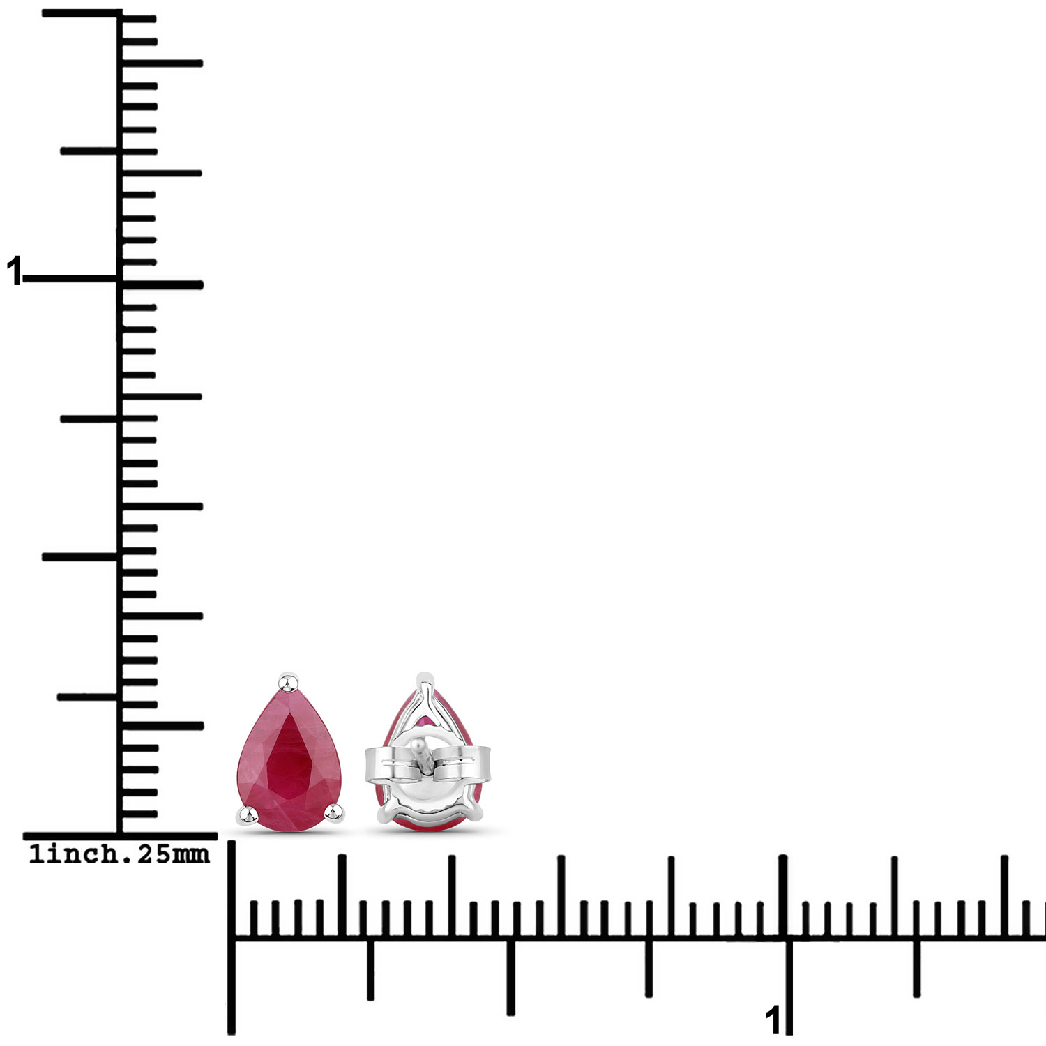 1.60 Carat Genuine Ruby 10K White Gold Earrings