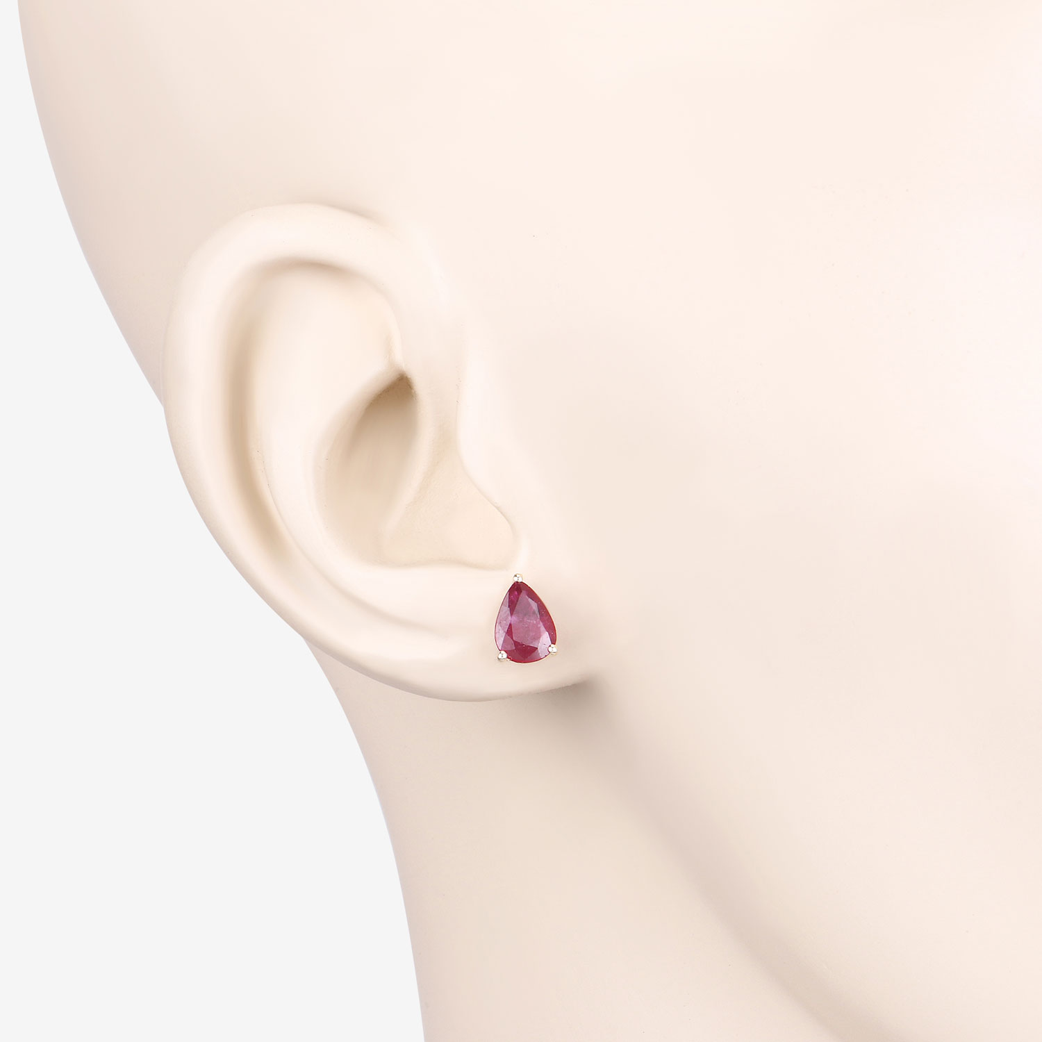 1.60 Carat Genuine Ruby 10K Yellow Gold Earrings