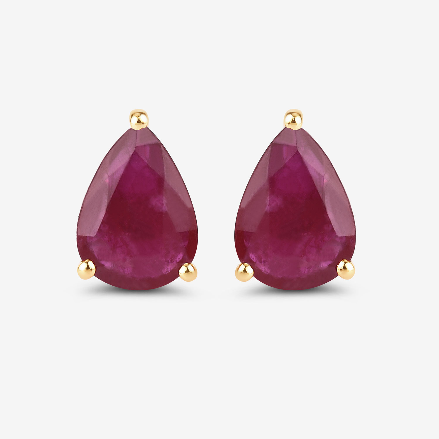 1.60 Carat Genuine Ruby 10K Yellow Gold Earrings
