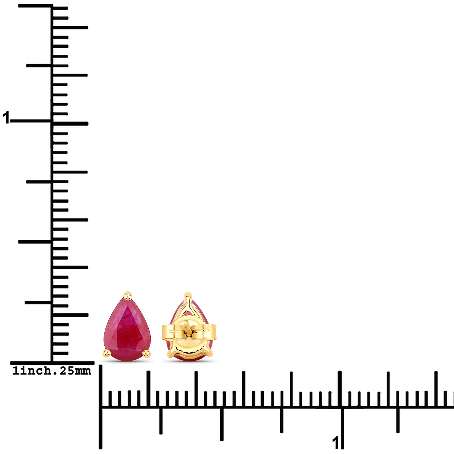 1.60 Carat Genuine Ruby 10K Yellow Gold Earrings