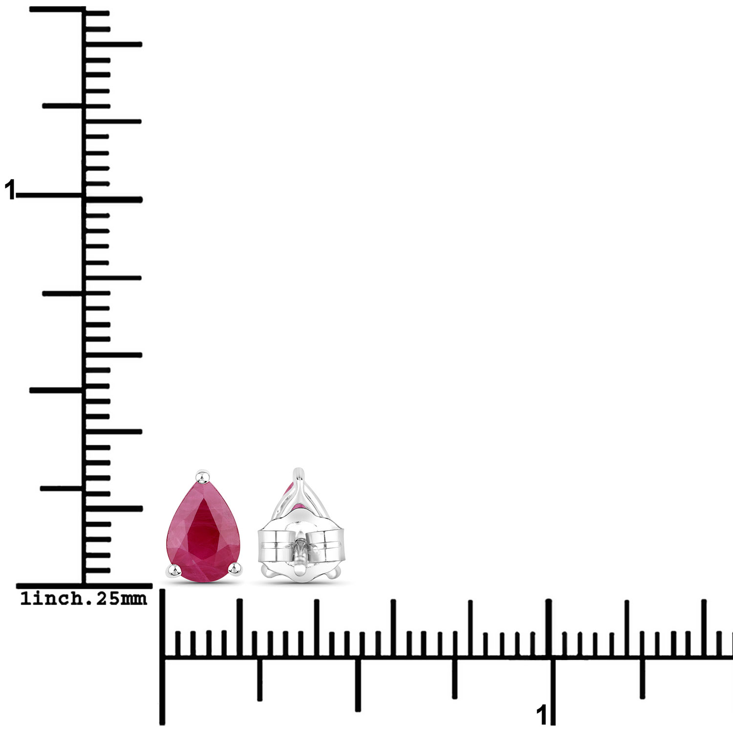 1.60 Carat Genuine Ruby 14K White Gold Earrings