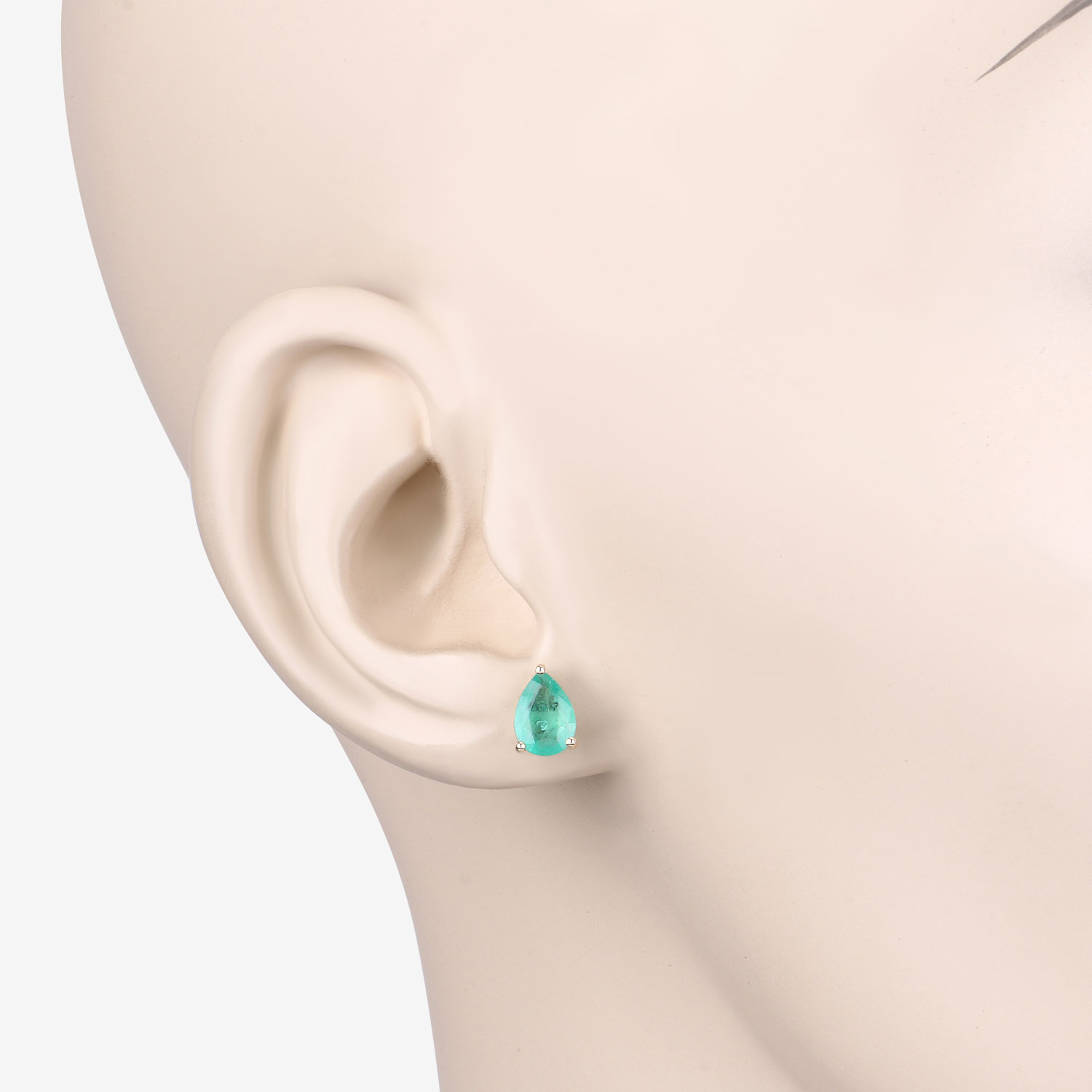 1.30 Carat Genuine Zambian Emerald 10K Yellow Gold Earrings