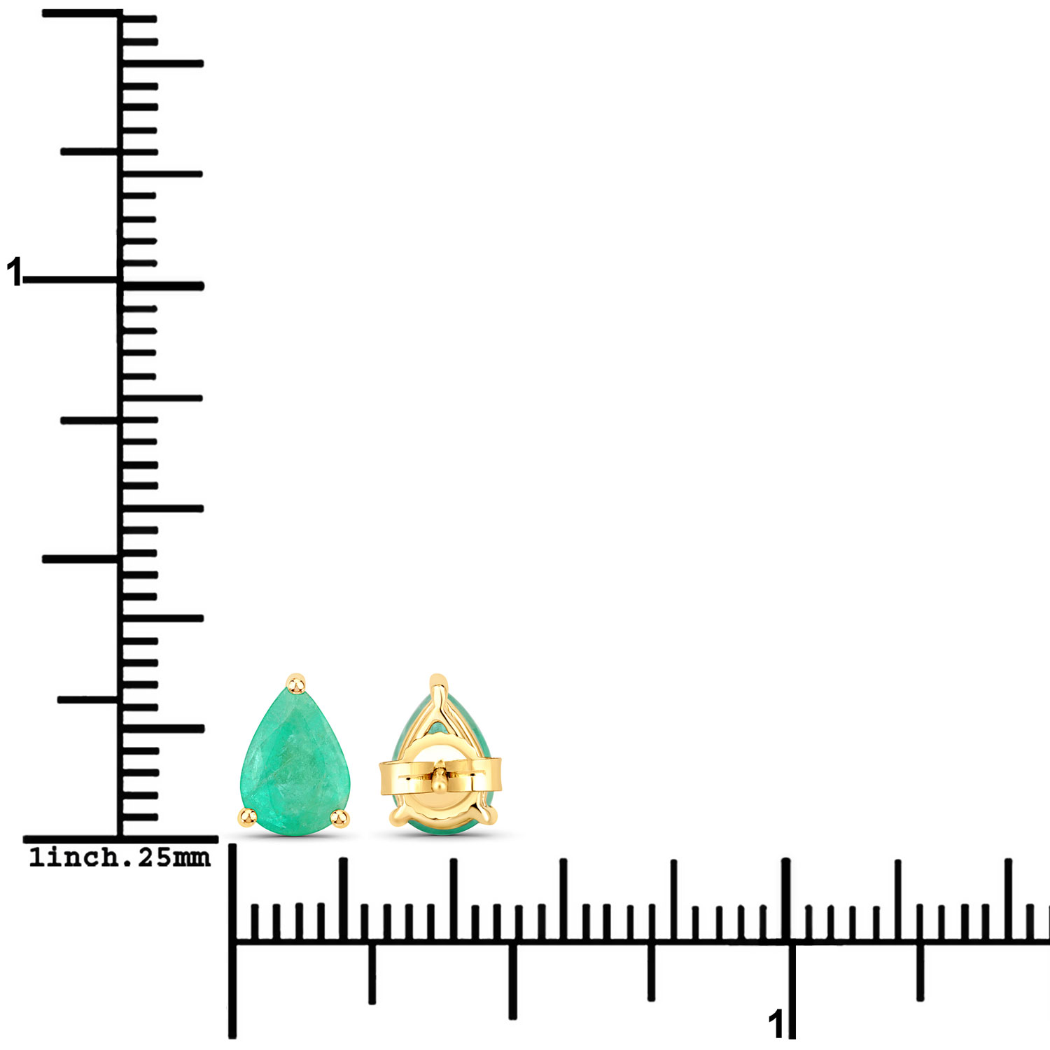 1.30 Carat Genuine Zambian Emerald 10K Yellow Gold Earrings