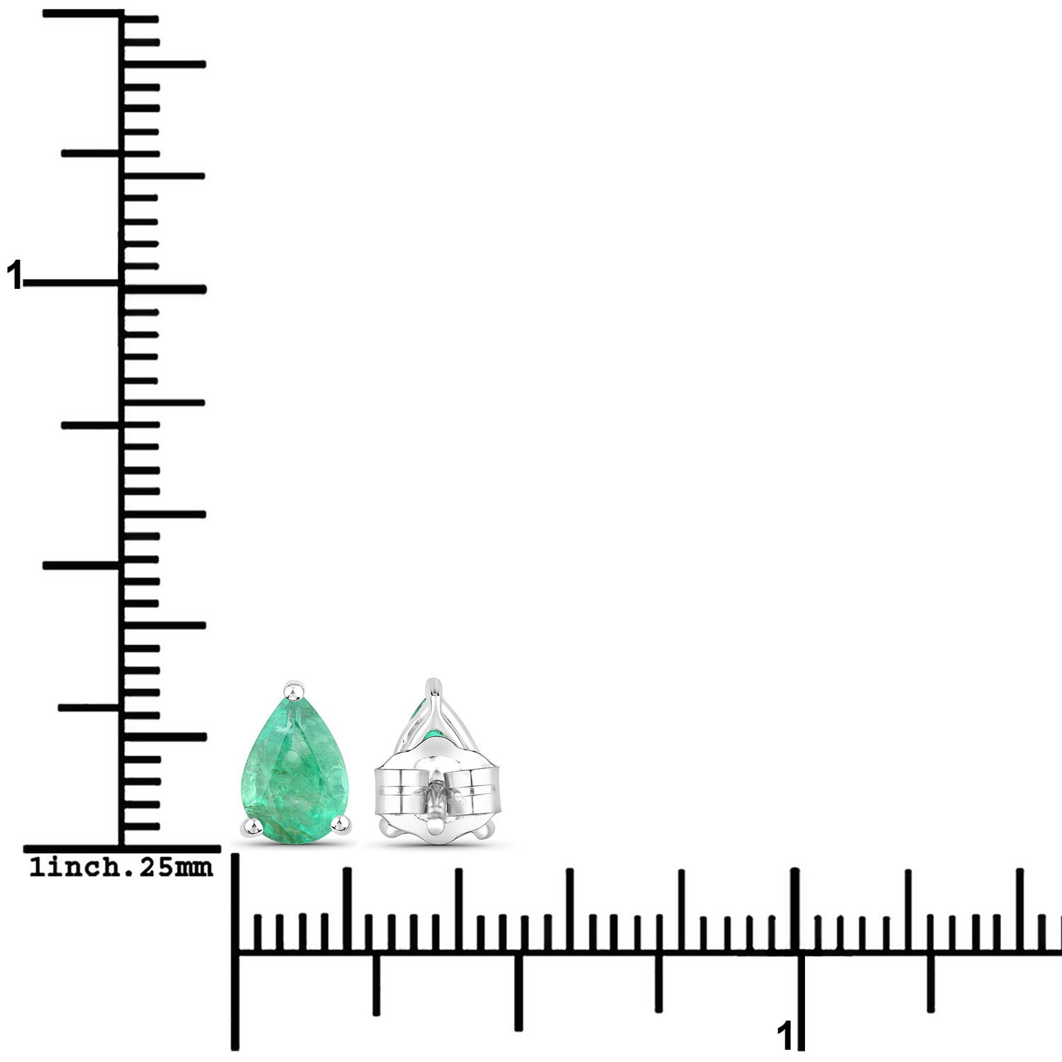 1.30 Carat Genuine Zambian Emerald 14K White Gold Earrings