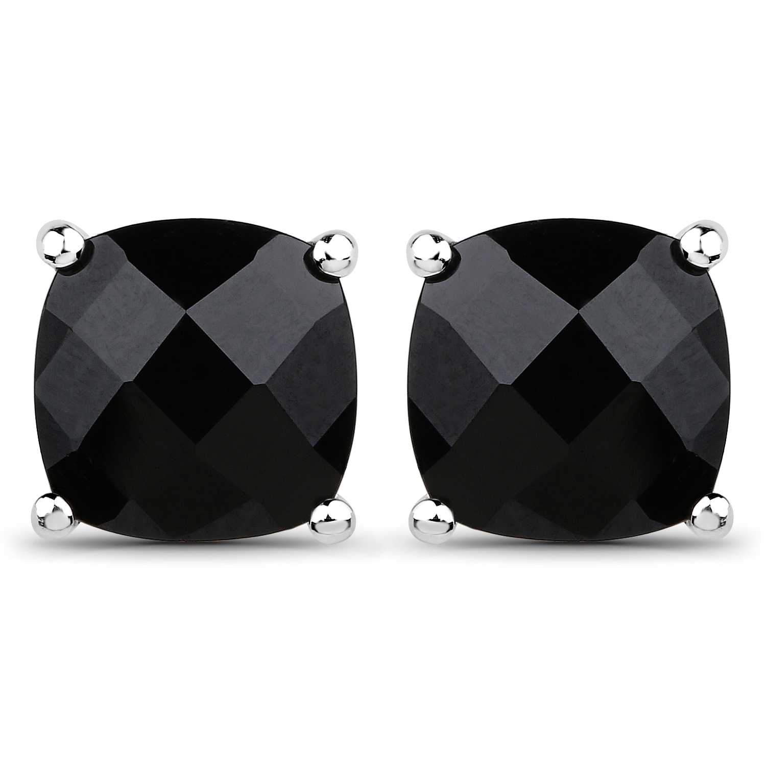 5.30 Carat Genuine Black Spinel .925 Sterling Silver Earrings