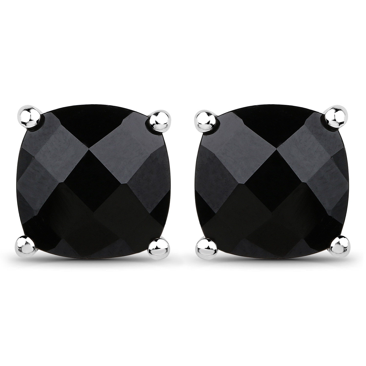 5.30 Carat Genuine Black Spinel .925 Sterling Silver Earrings